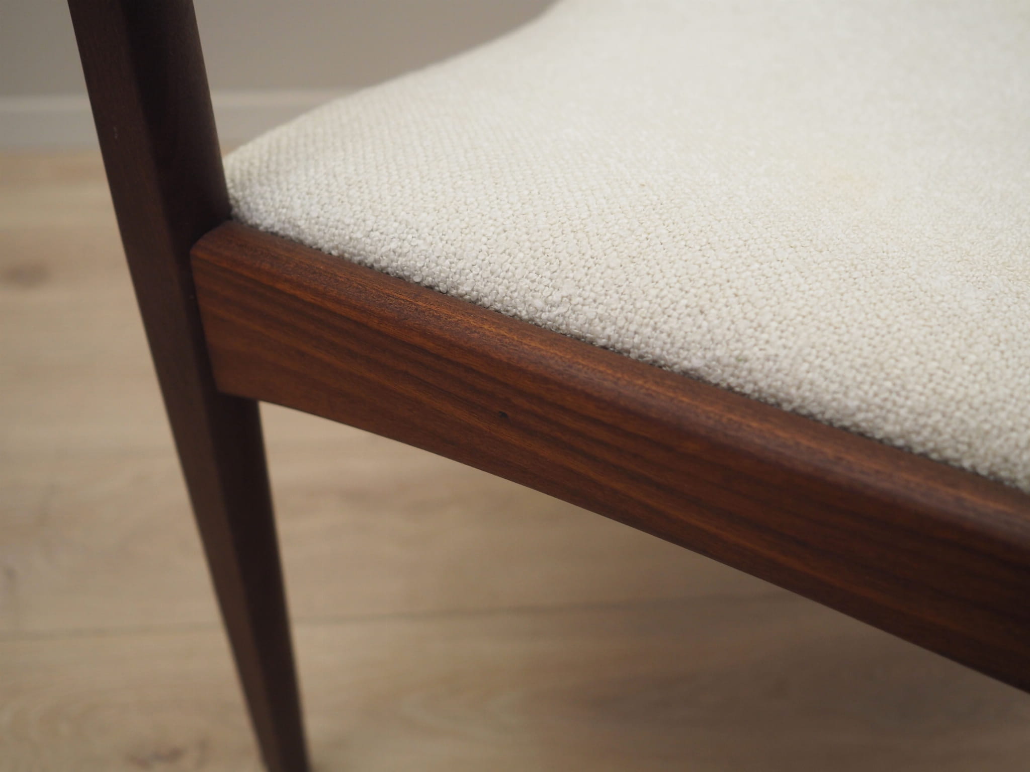 Vintage armchair Teak wood Textile Cream 1960s