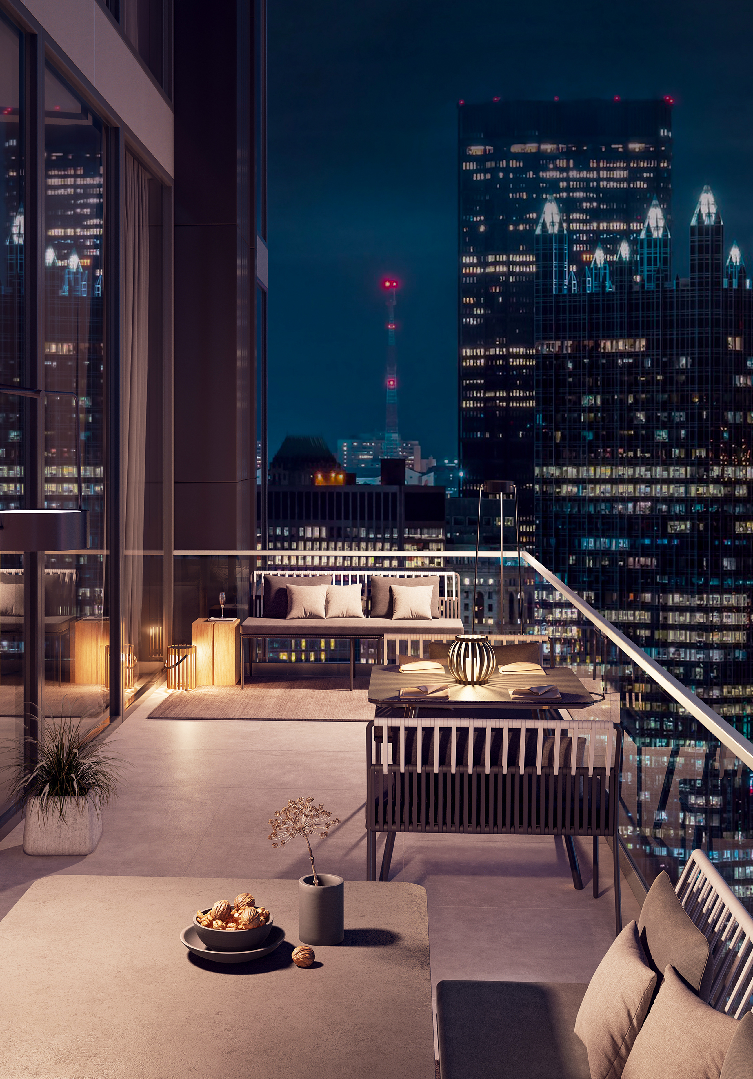 Urban Dining Set Aluminium String-Flex Anthrazit