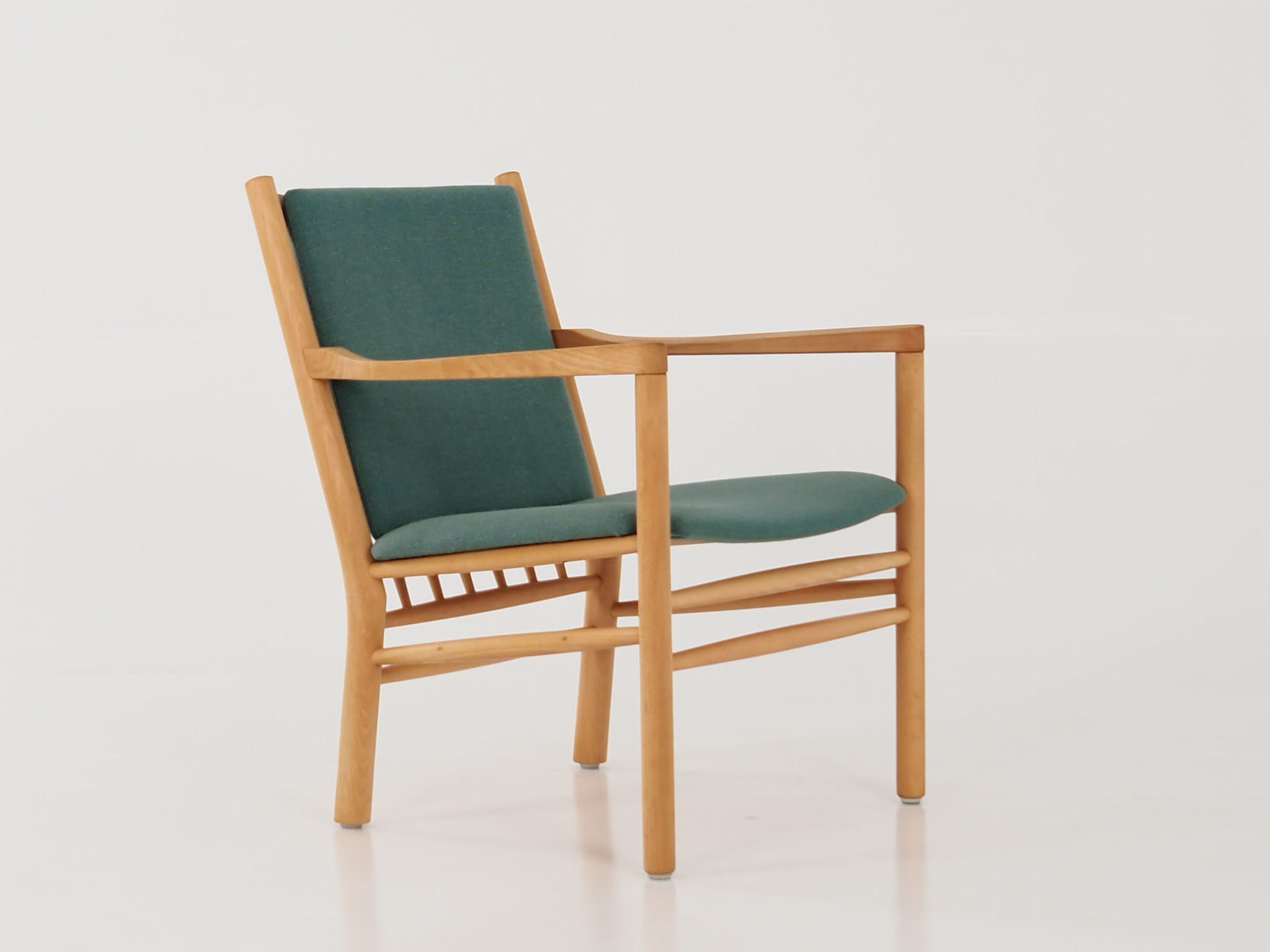 Vintage chair Beech wood Green 1970s