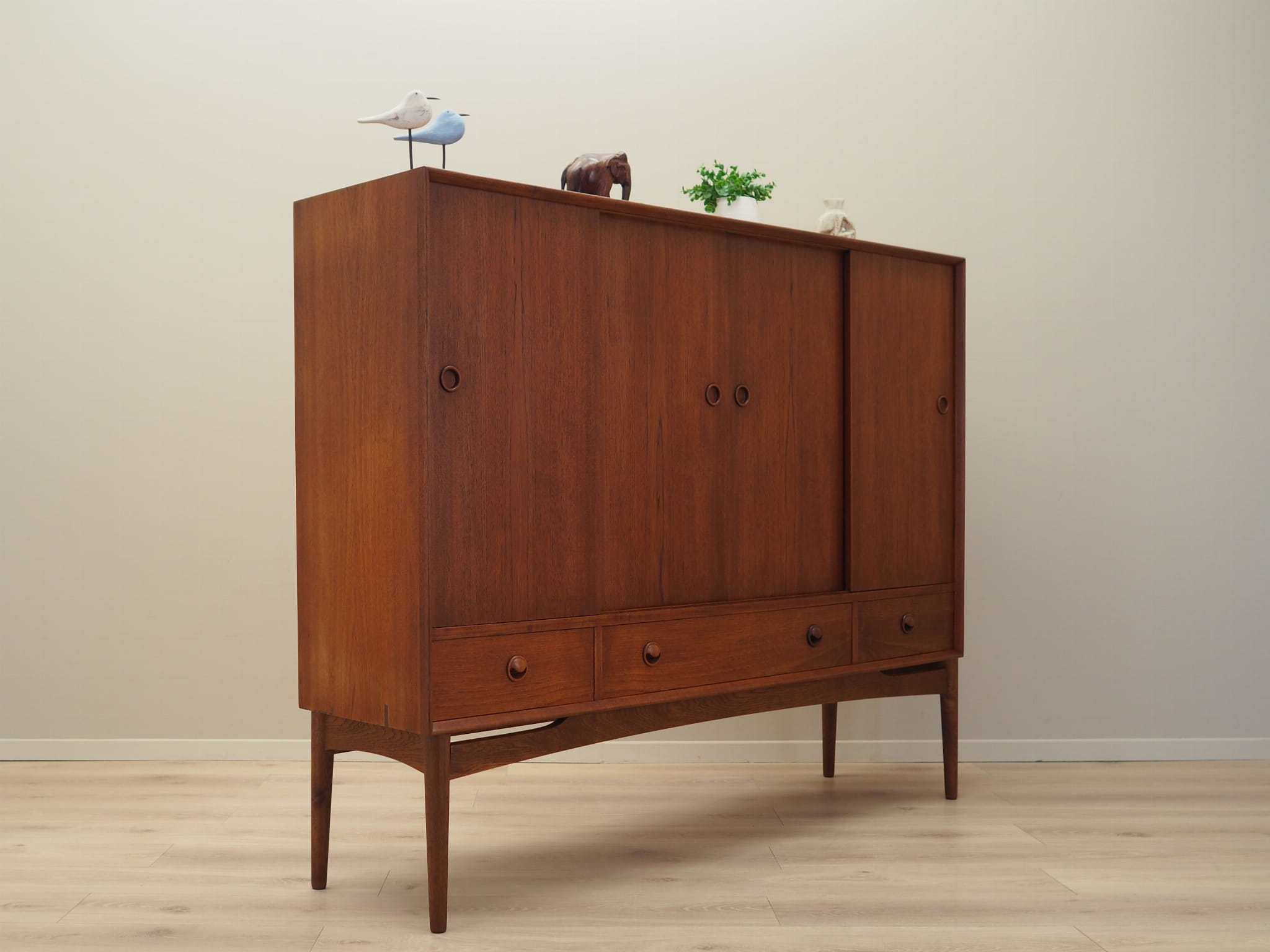 Highboard Teakholz Braun 1960er Jahre