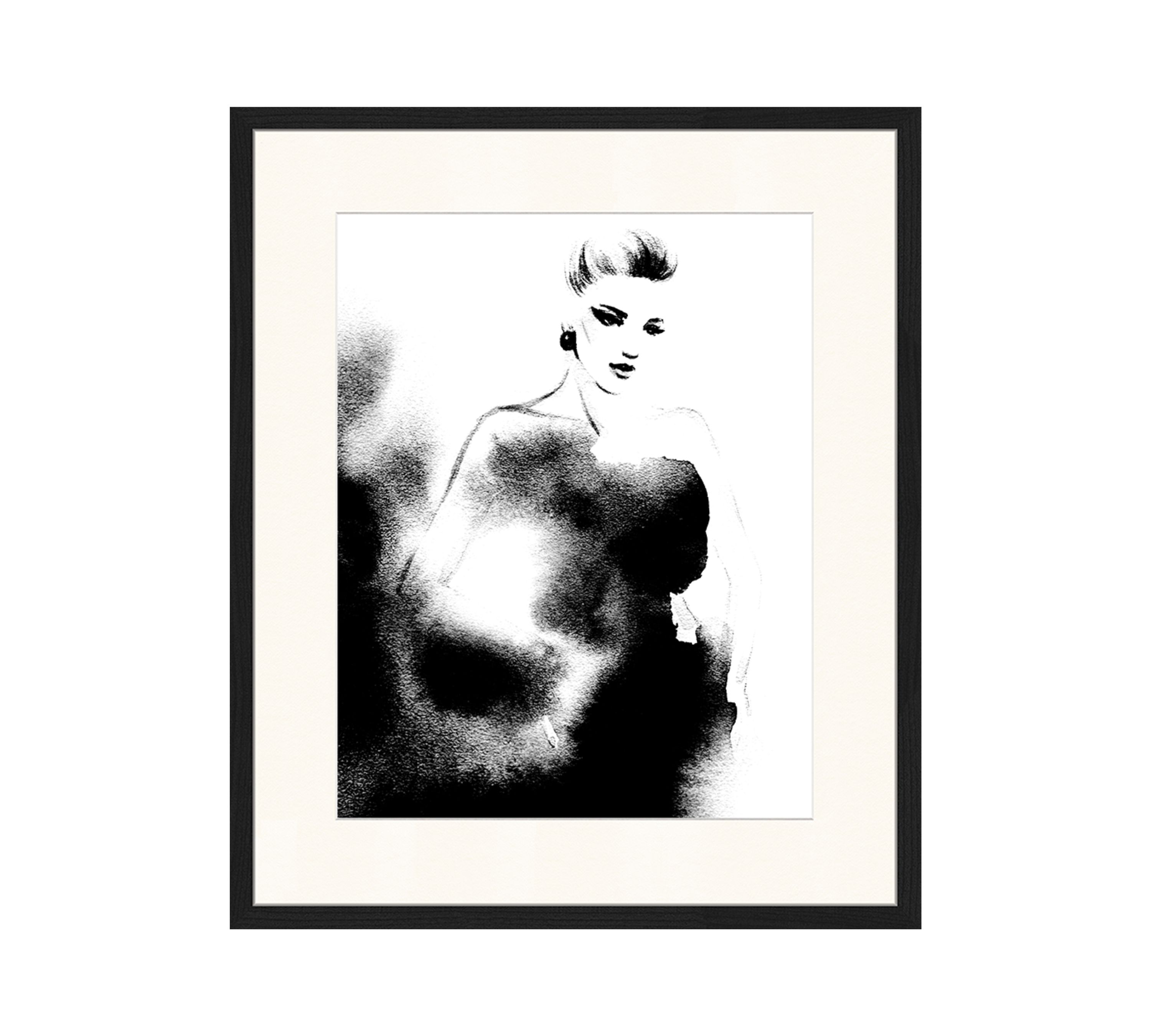 Fashion Art Print with Frame Black White