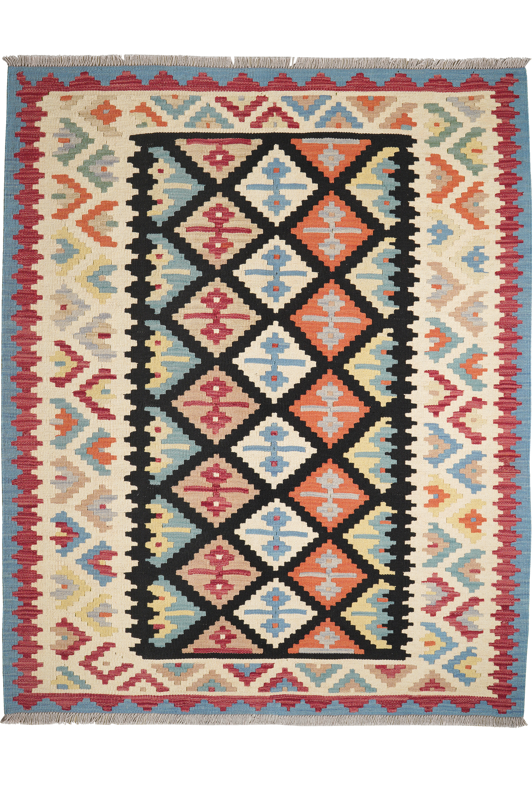 Tappeto Kilim Gashgai Lana Nero