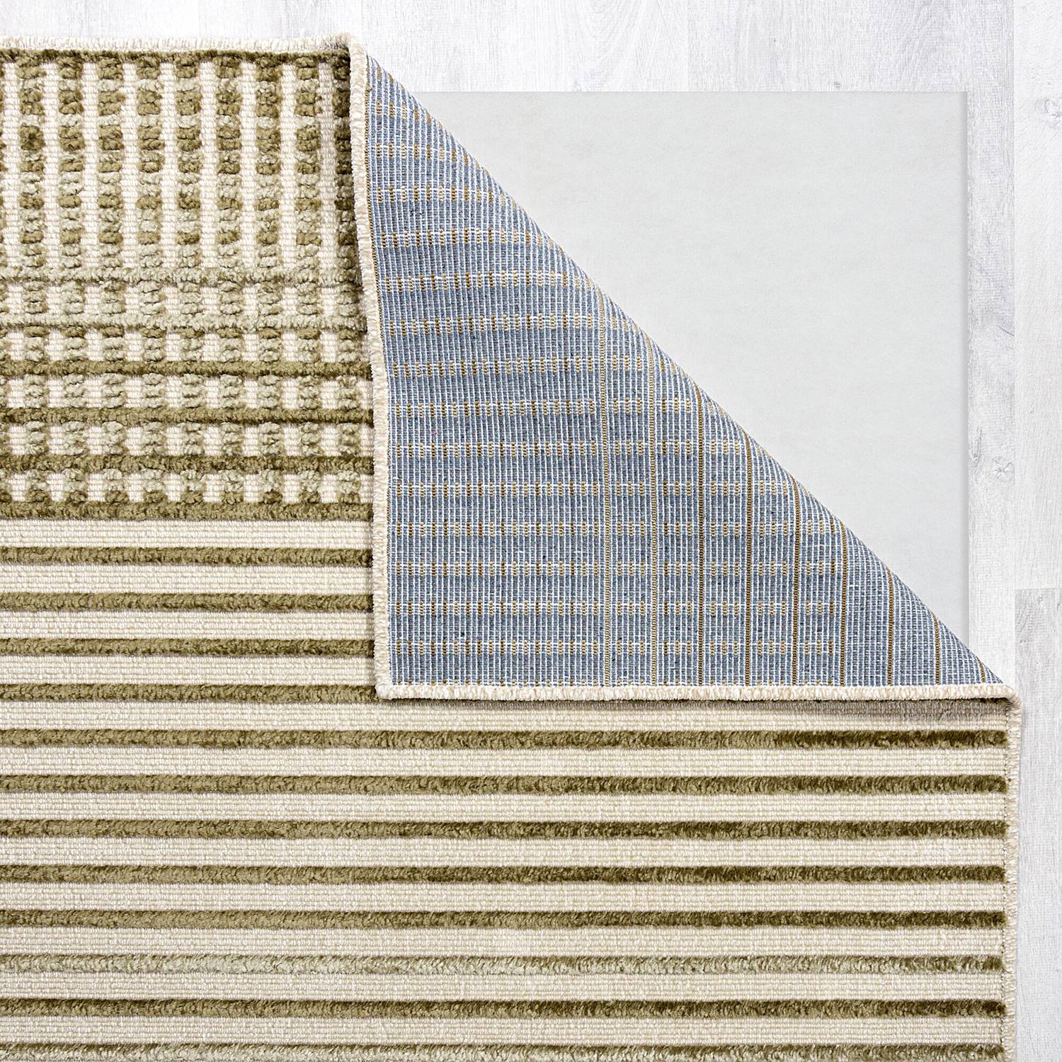 Elton Stripe Kurzflorteppich Beige 80 x 160 cm