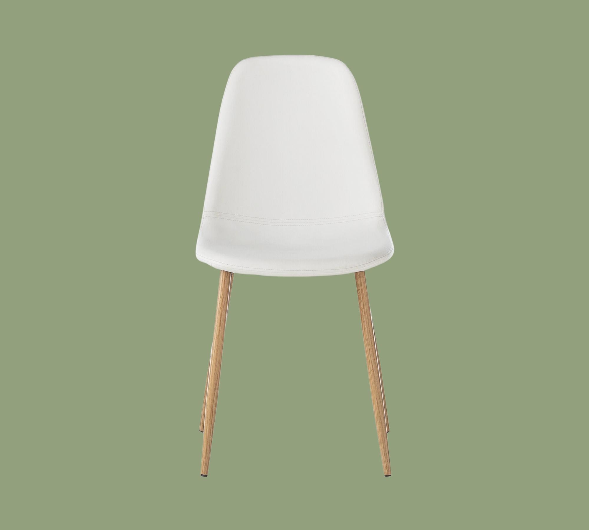 Upholstered chair Iskmo faux leather white set of 2