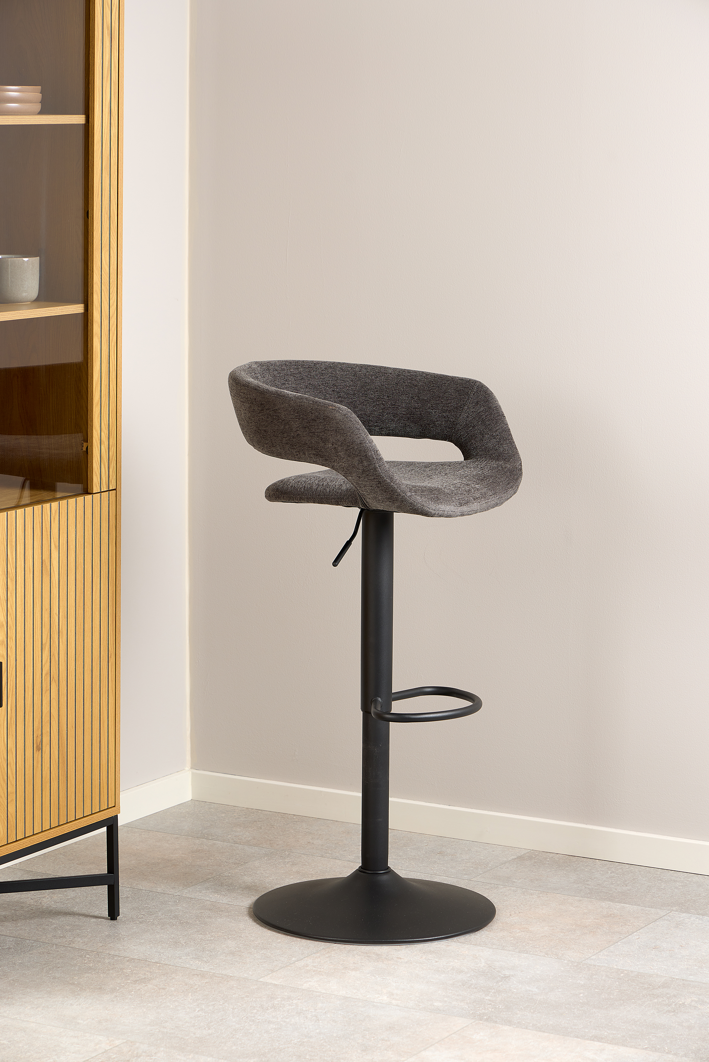 2x Sumaika Bar Stools Dark Grey