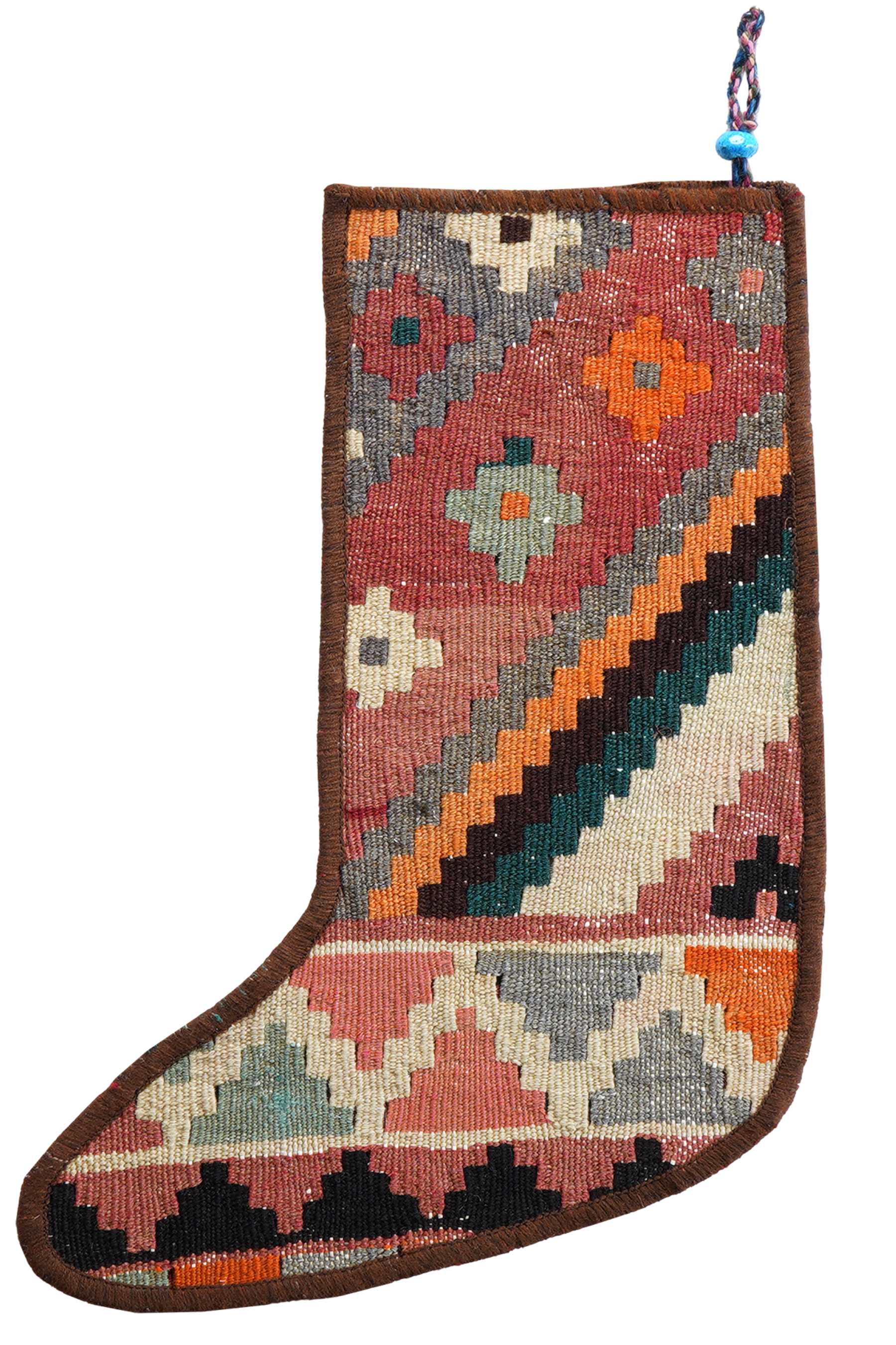 Christmas stocking wool multicolored 41x56cm