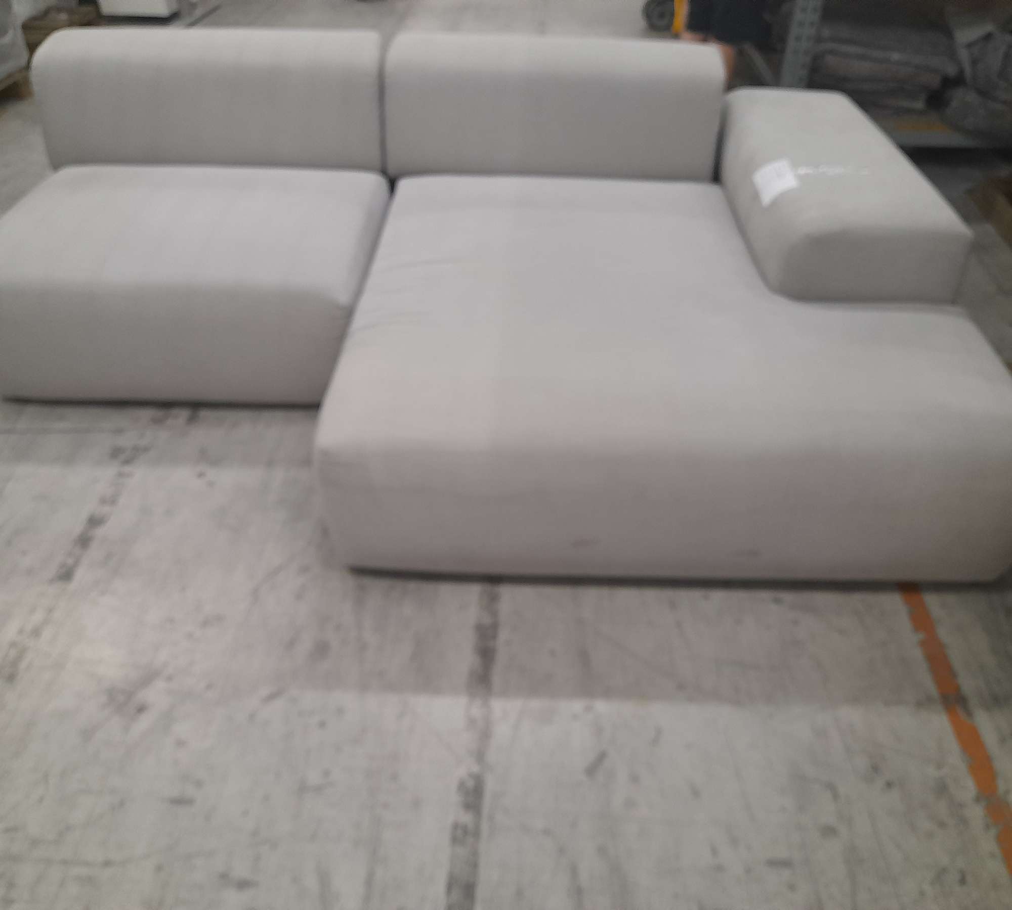 Pyllow Sofa Récamiere Rechts Webstoff Sandgrau