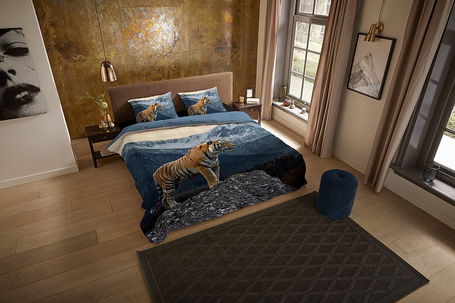 Sky Bettwäsche Set Microfaser Blau 200x240 2x Kissen 70x60