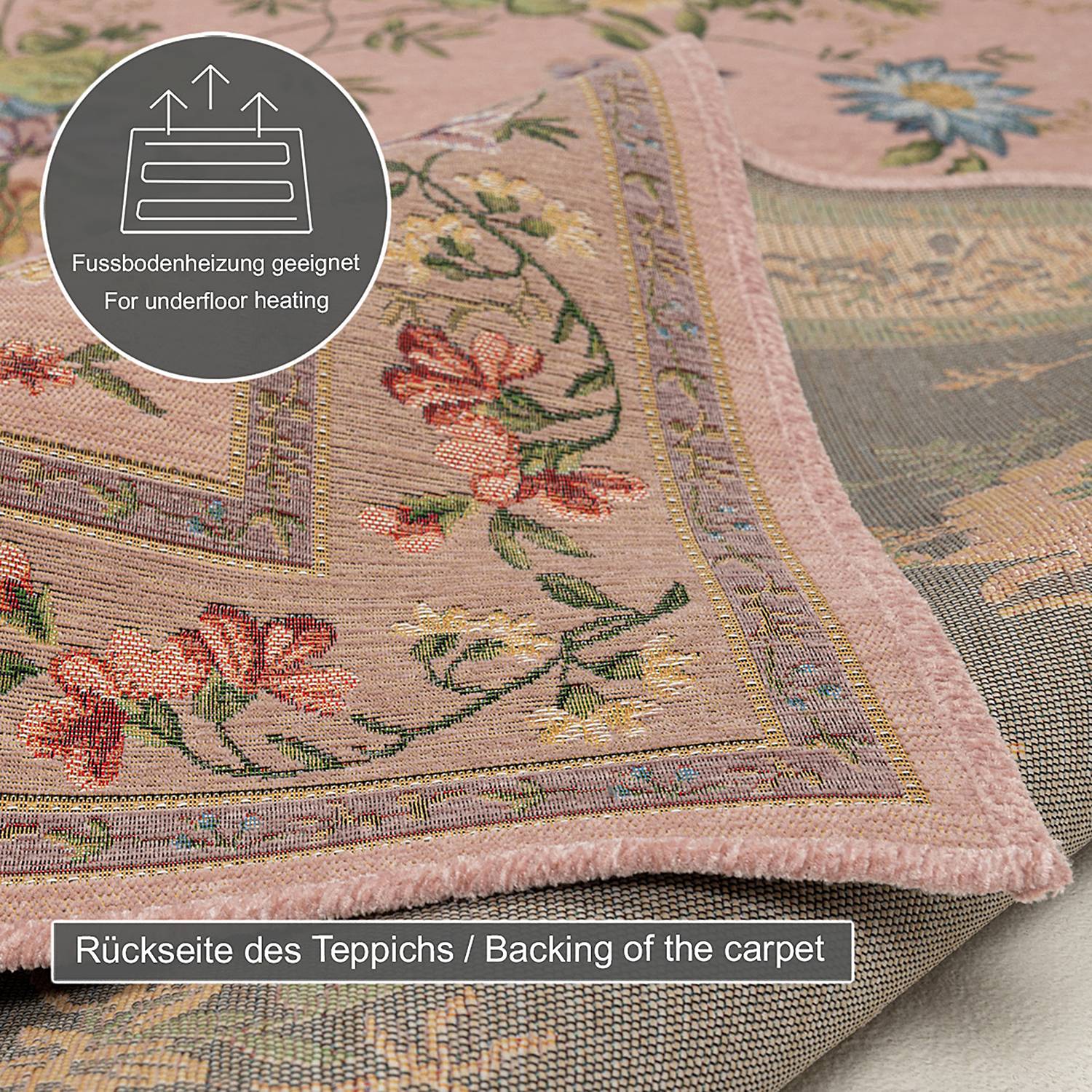 Kurzflorteppich Flomi Sagrini Mischgewebe Rosa