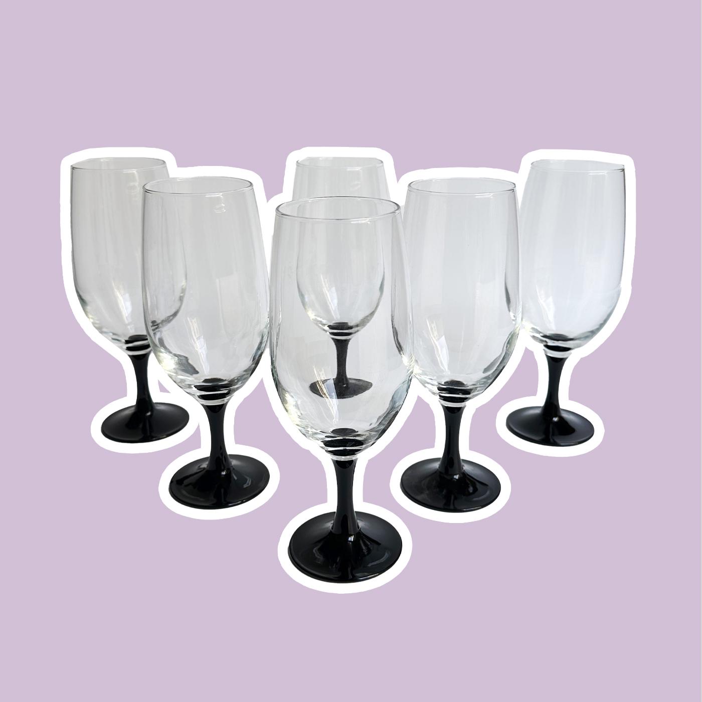 6x Vintage Postmodern Bierglas 1980er Jahre