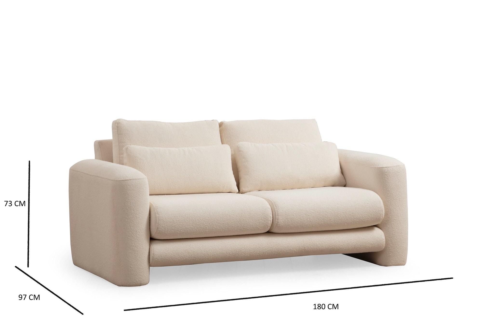 Lily 2-seater sofa cream