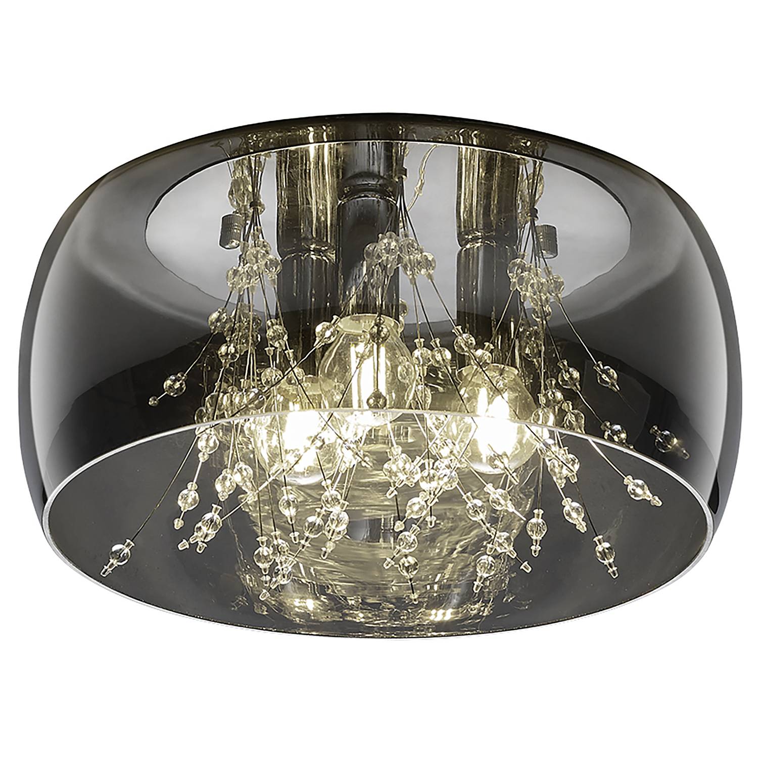 Deckenleuchte Crystel Rauchglas Stahl Durchmesser: 34 cm