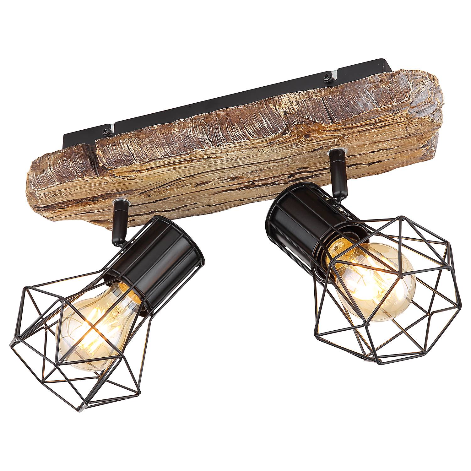 2-Flammig Deckenstrahler Priska Typ B Eisen Acrylglas