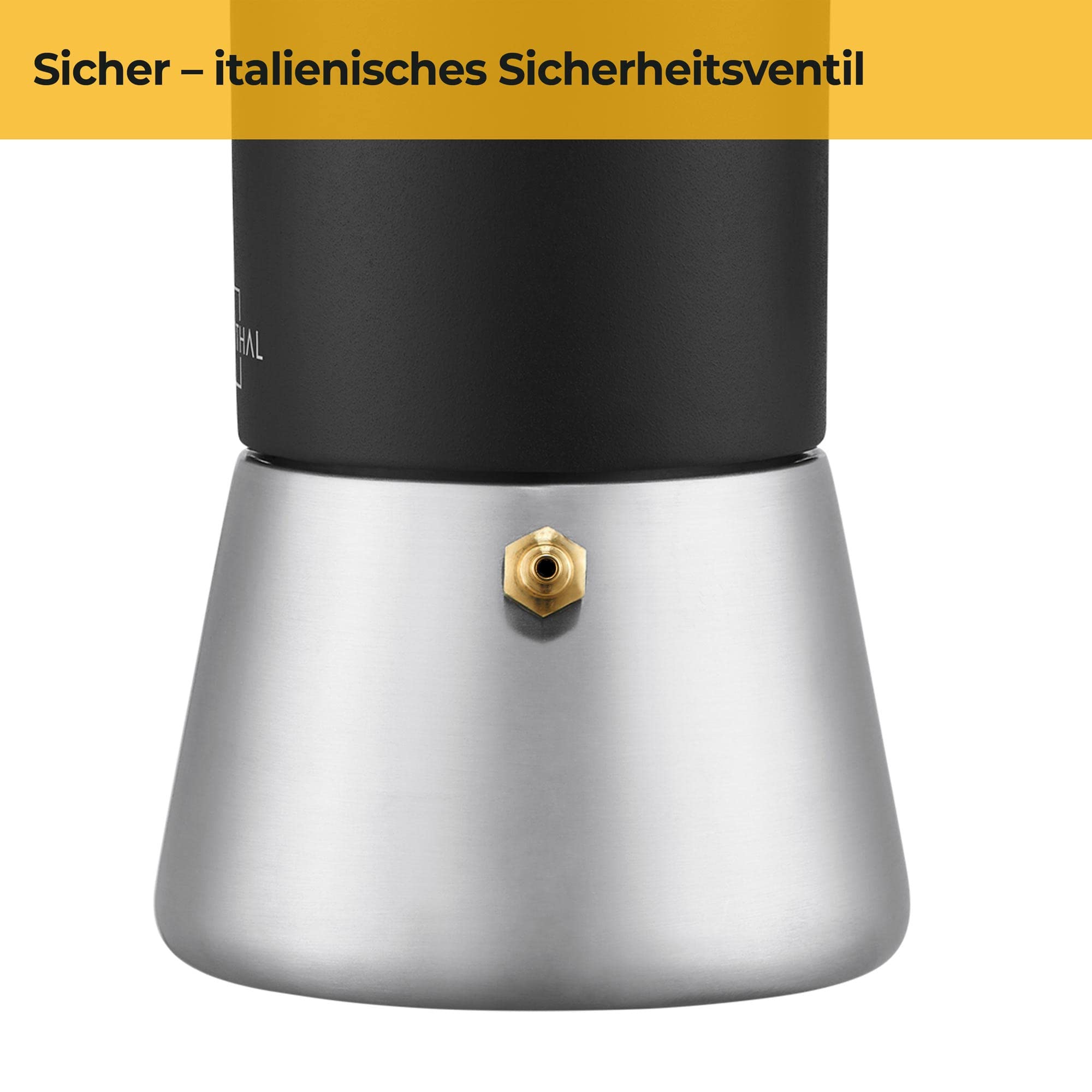 Espressokocher Edelstahl 300 ml Schwarz