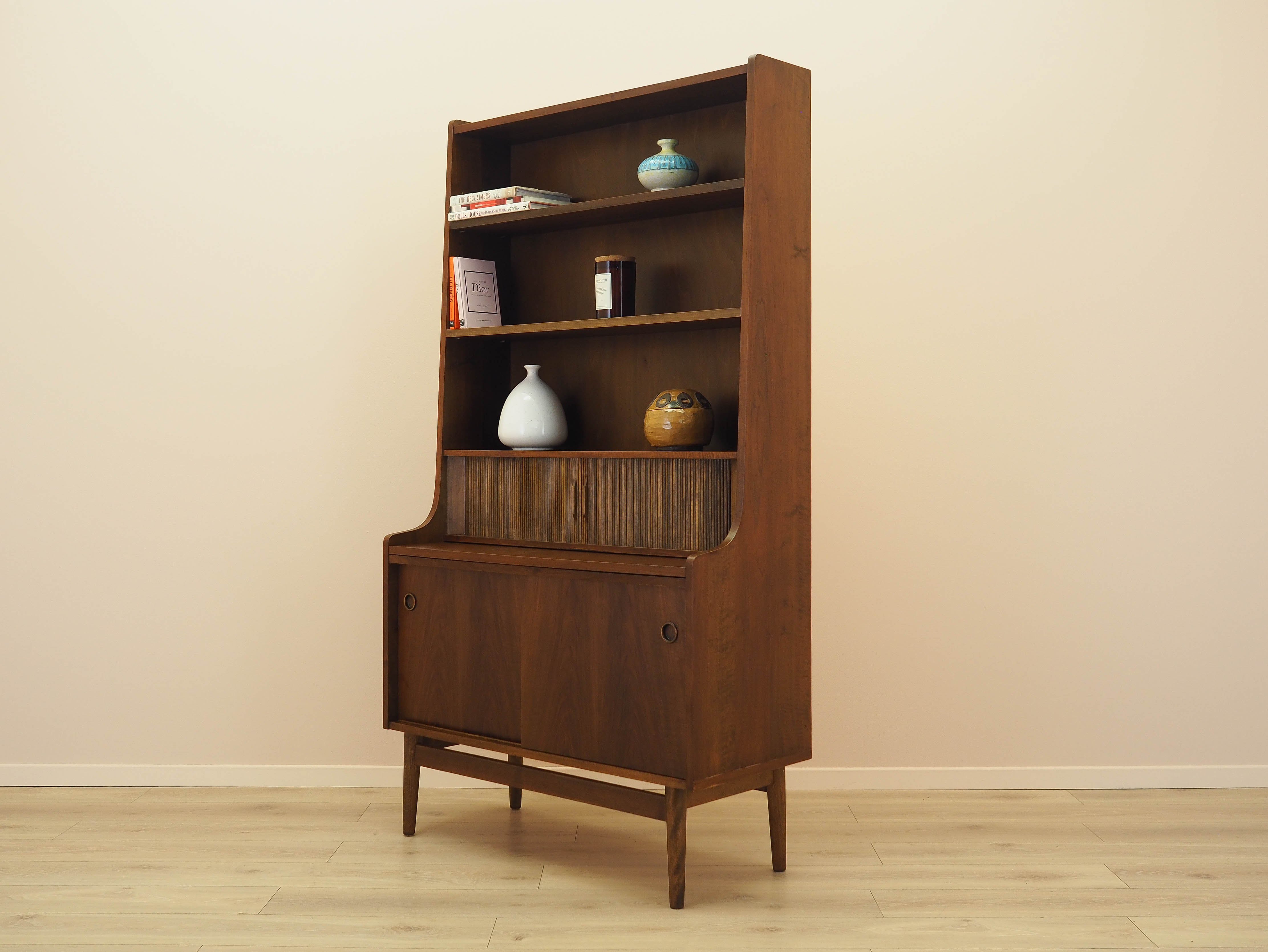 Bücherregal 1970er Jahre Walnussholz Optik 