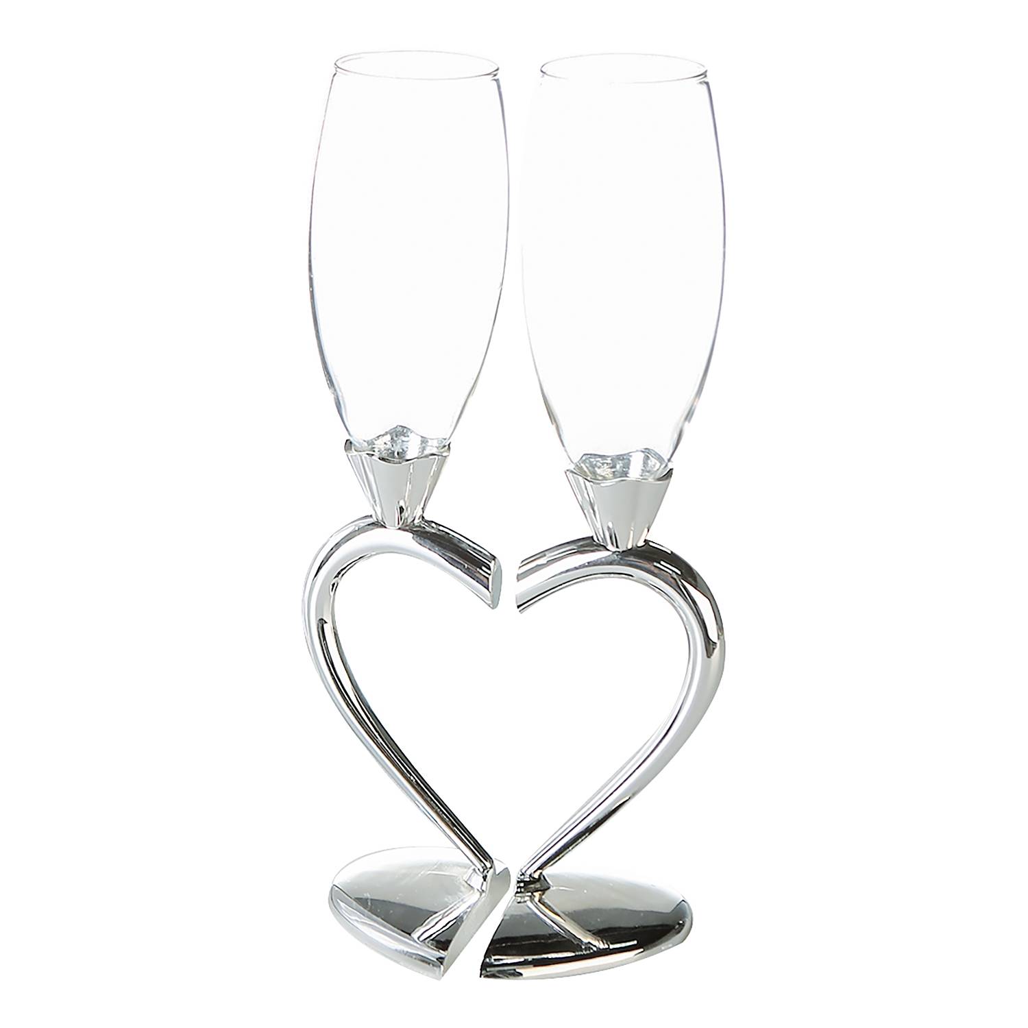 2x Love Champagnerglas Glas