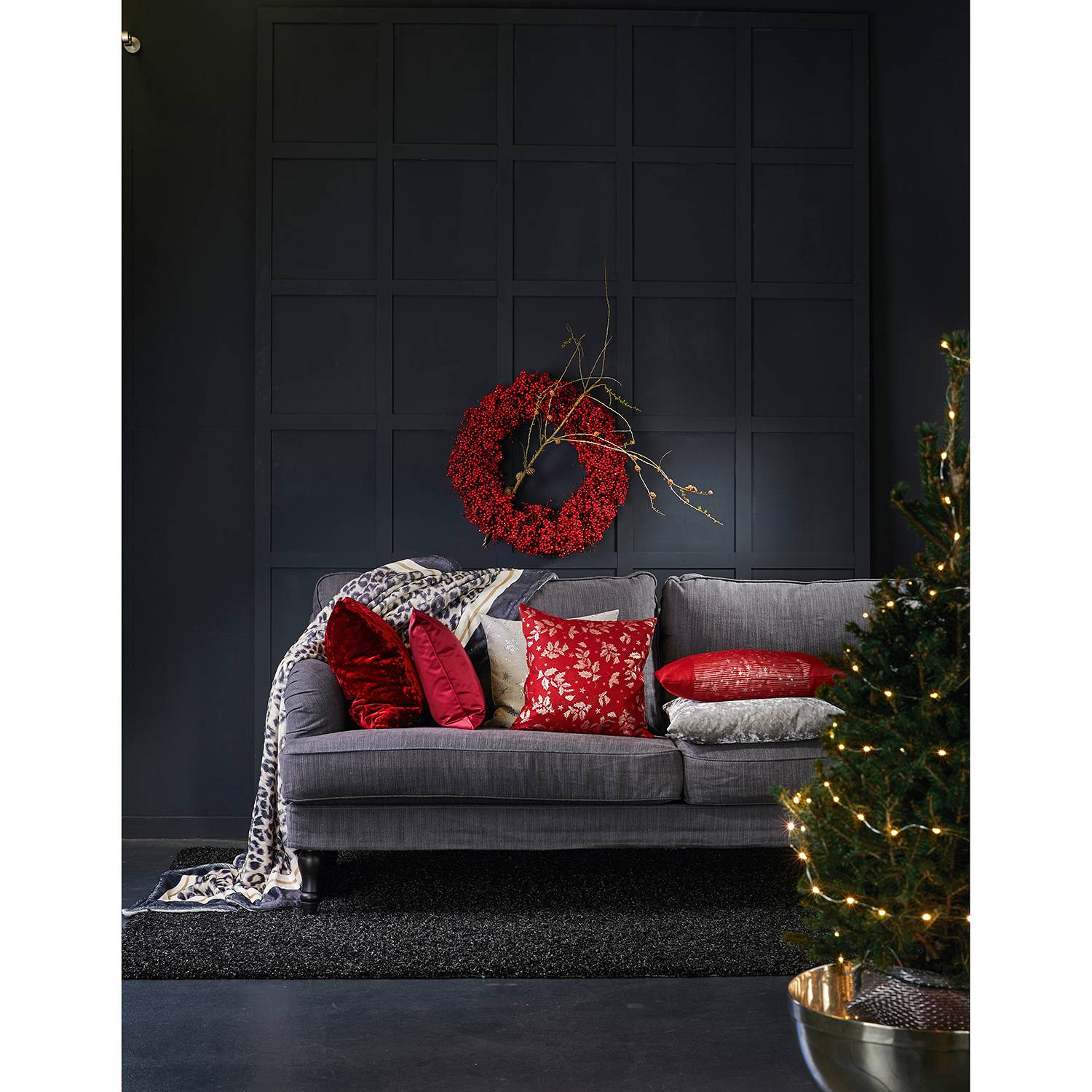 Plaid Leon Decke Polyester Braun