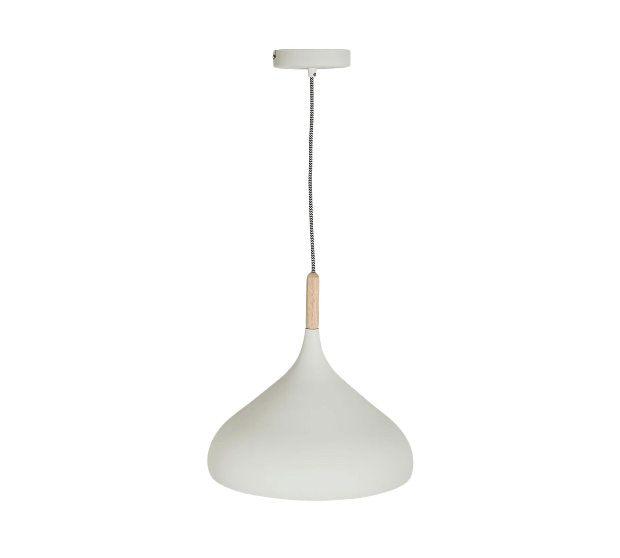 Pendant lamp aluminum beech wood white