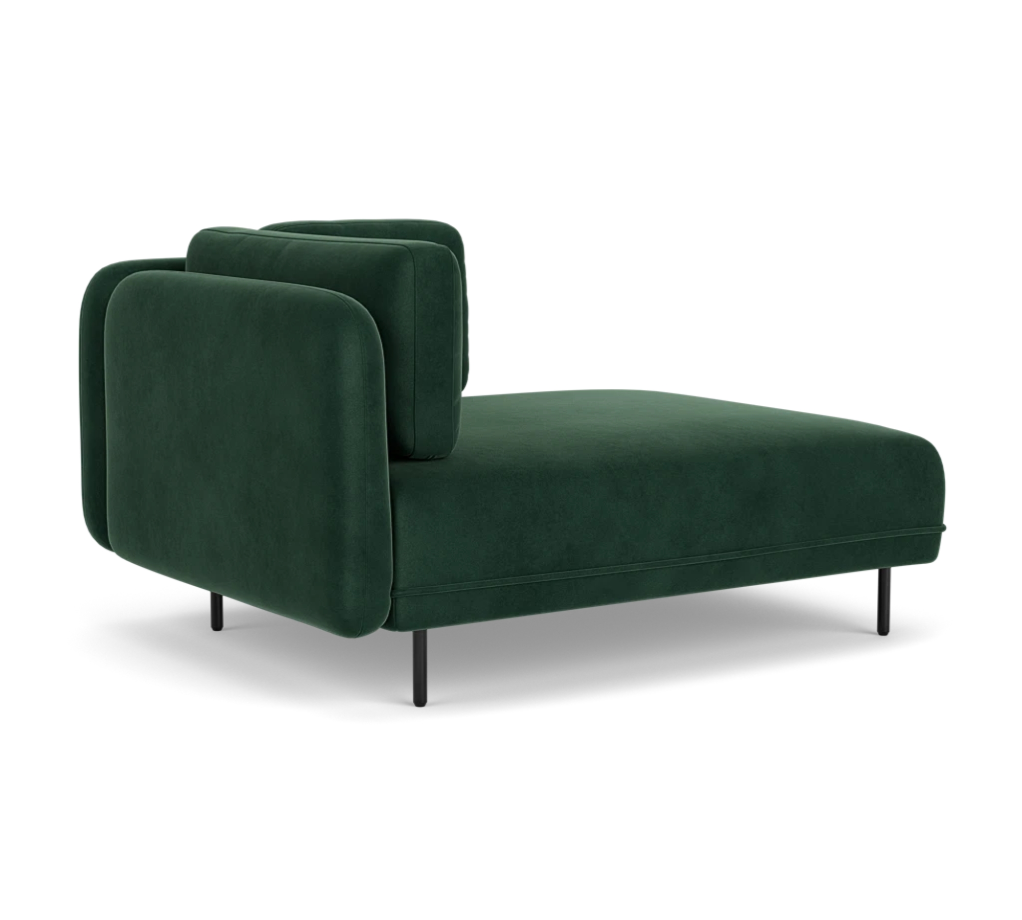 Ellis Récamiere abnehmbare Armlehne Velour Lux Dark Green