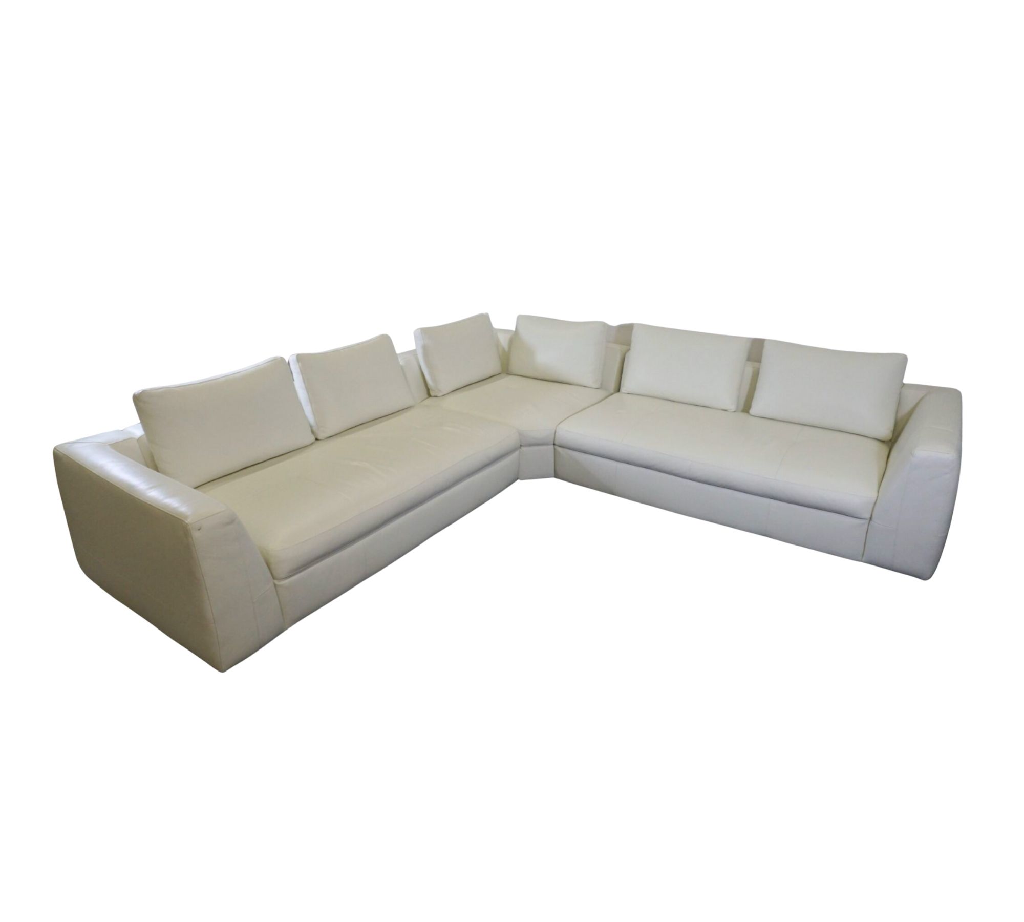 Bergamo Ecksofa Salto-Leder 096 Schneeweiß