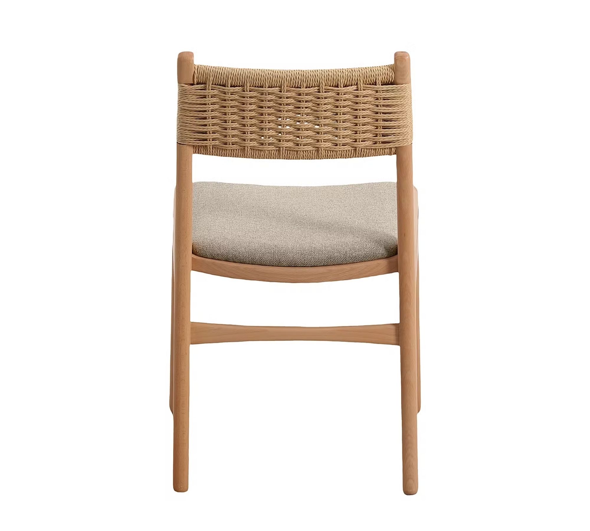 2x Esszimmerstuhl Textil Holz Beige