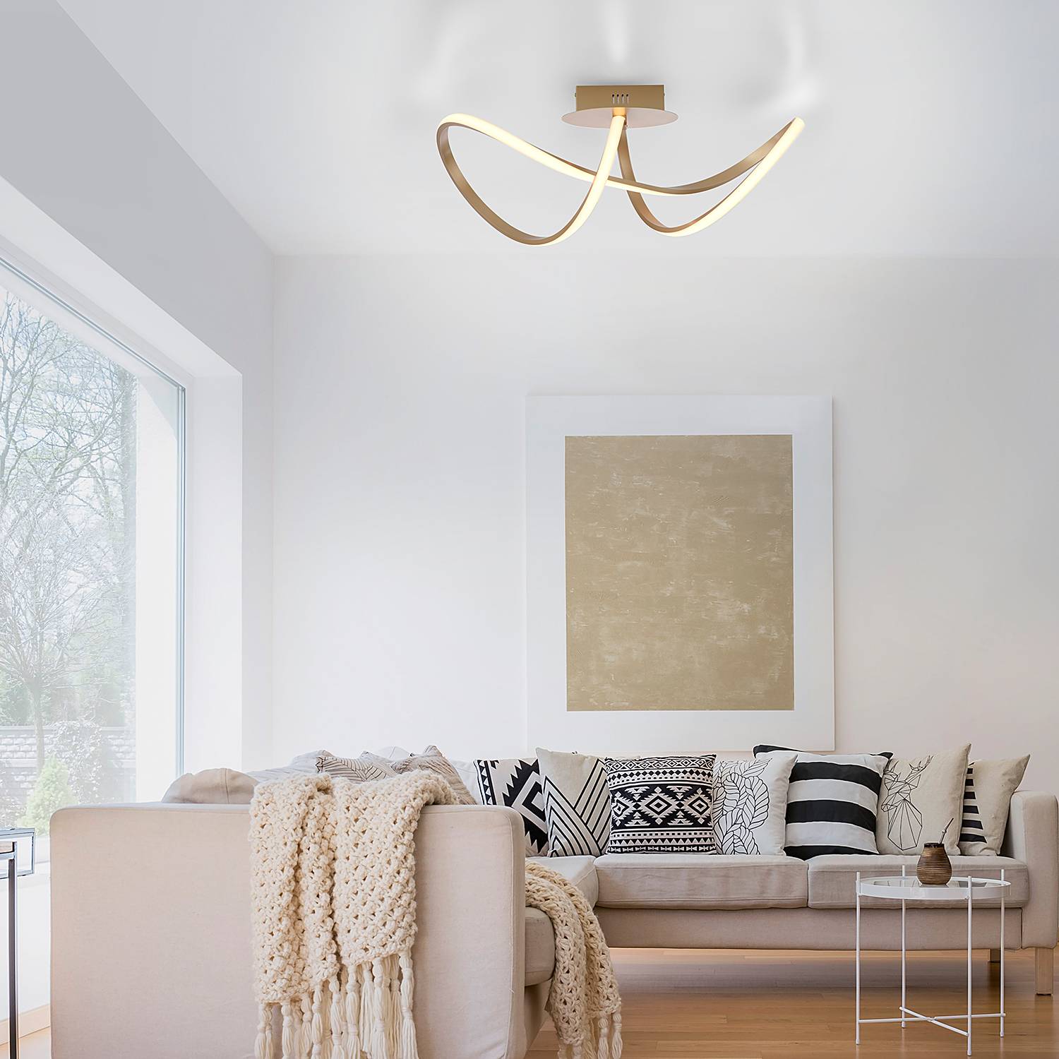 LED-Deckenleuchte Maria Kunststoff Aluminium