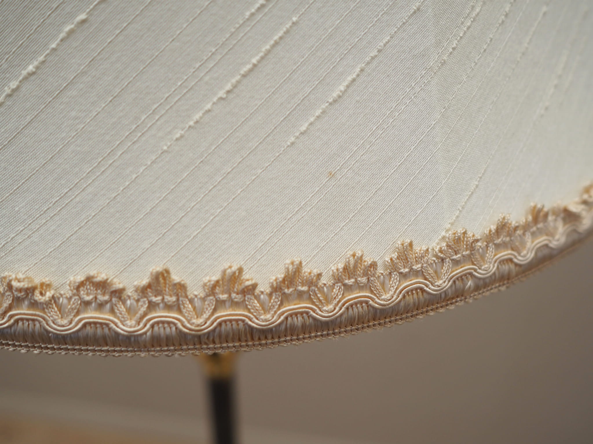 Vintage floor lamp Metal Fabric White 1970s