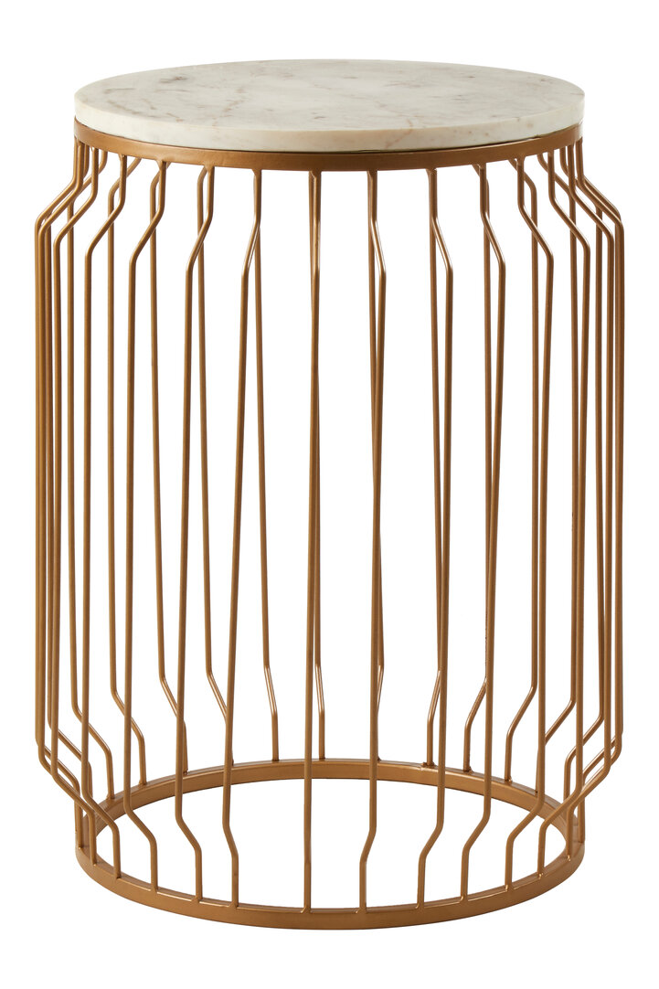 Shalimar Tavolino Marmo Oro Bianco