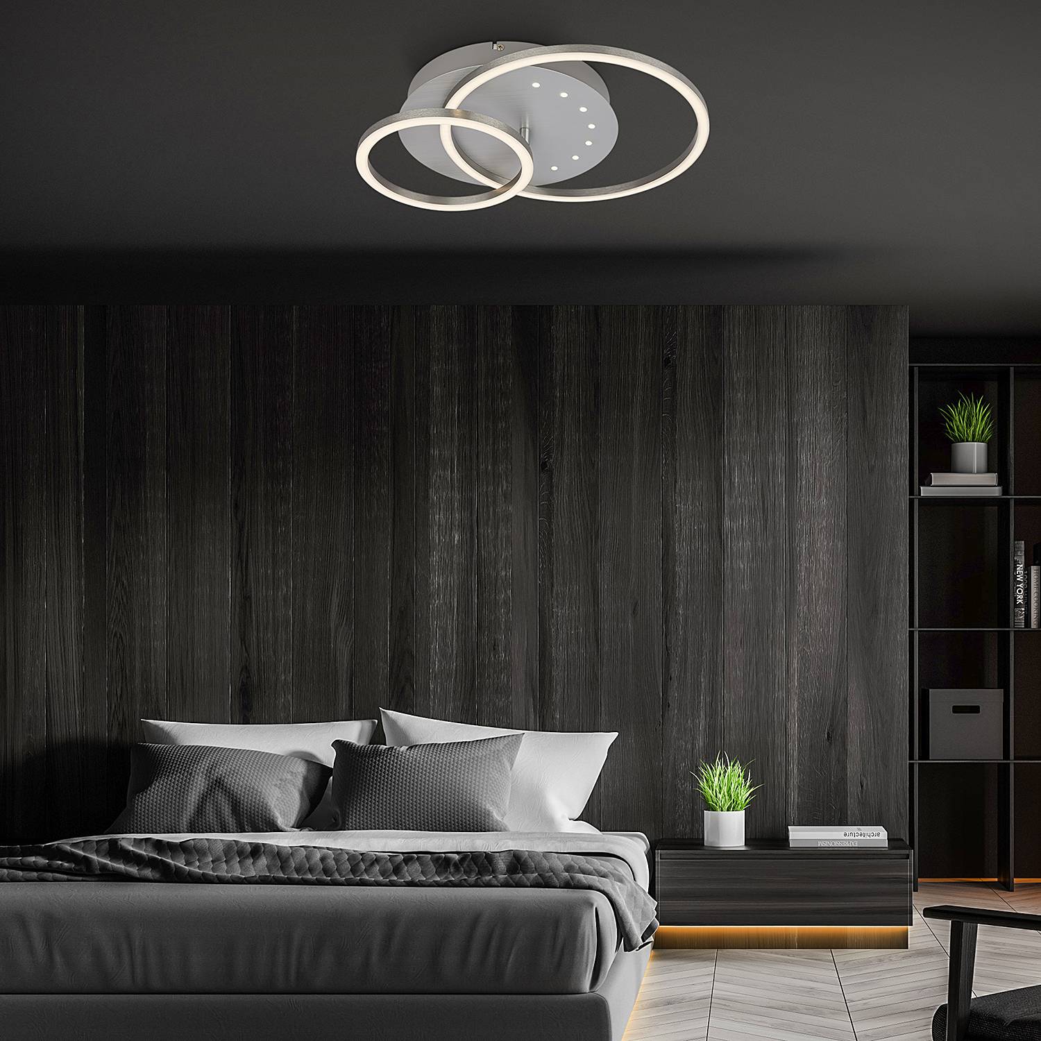 LED Ceiling Light Arruda Round Aluminum Silver