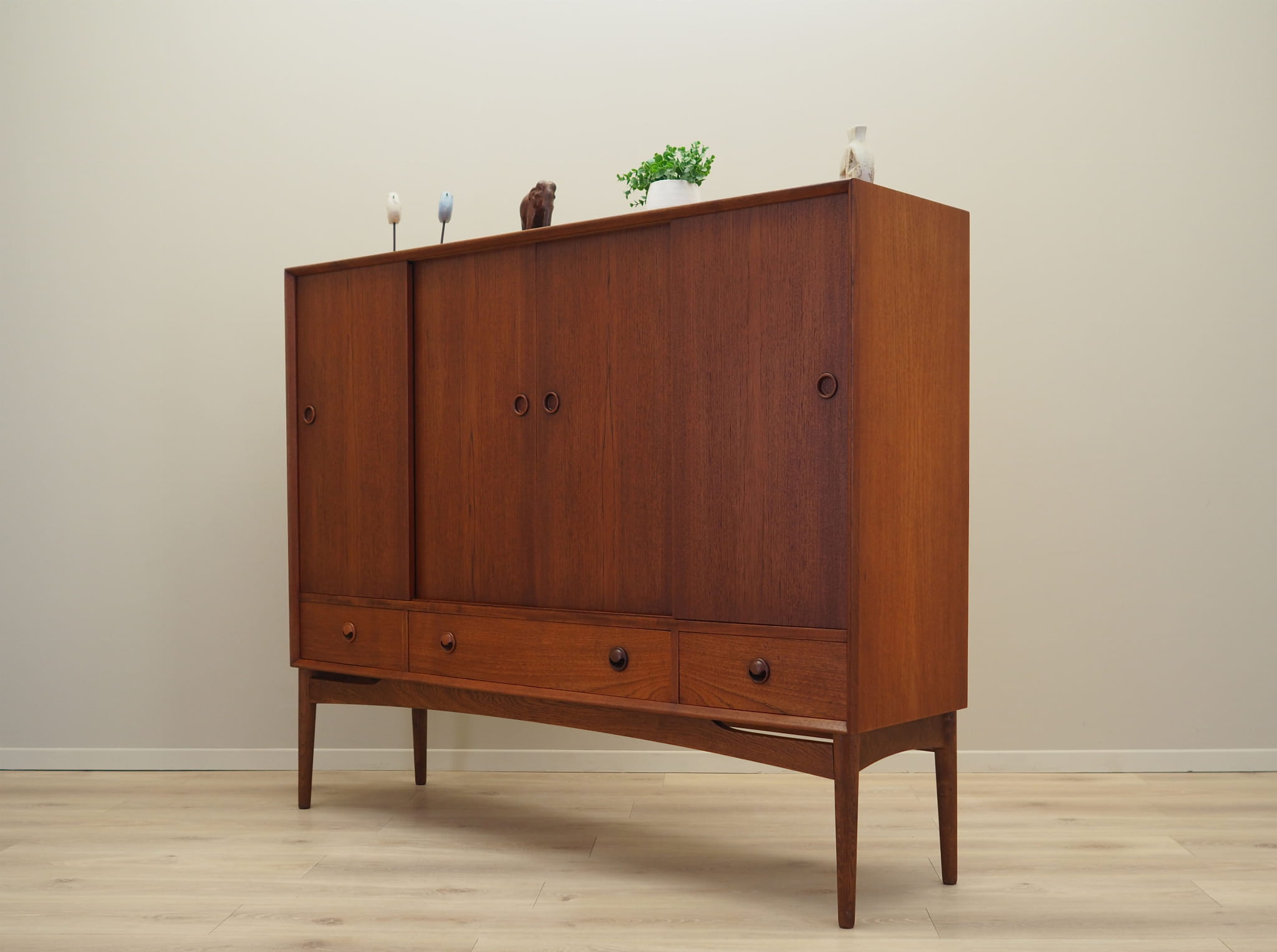 Highboard Teakholz Braun 1960er Jahre