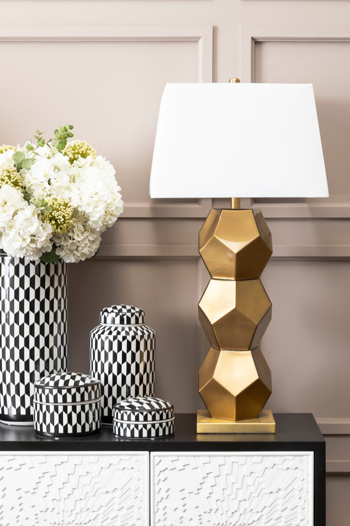 Marlo Small Geometric Patterned Ceramic Jar