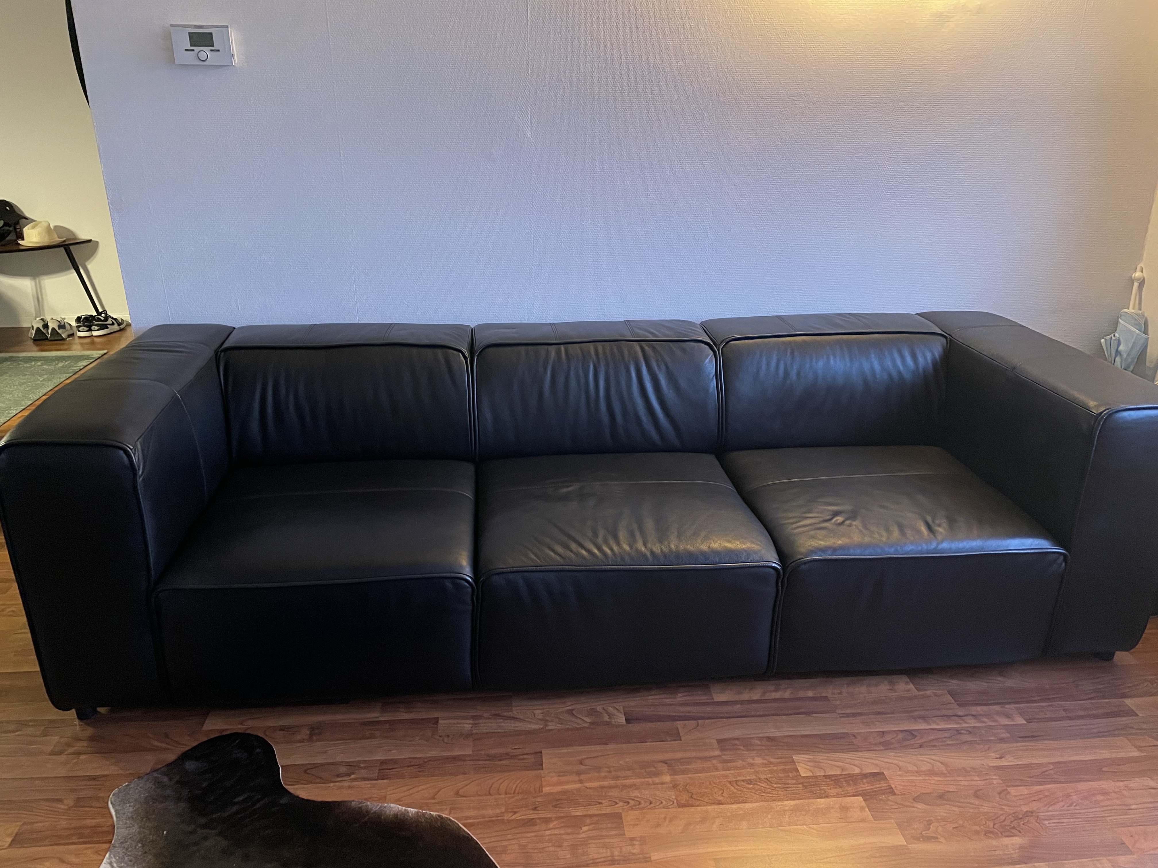 Carmo Sofa 3-Sitzer Leder Schwarz