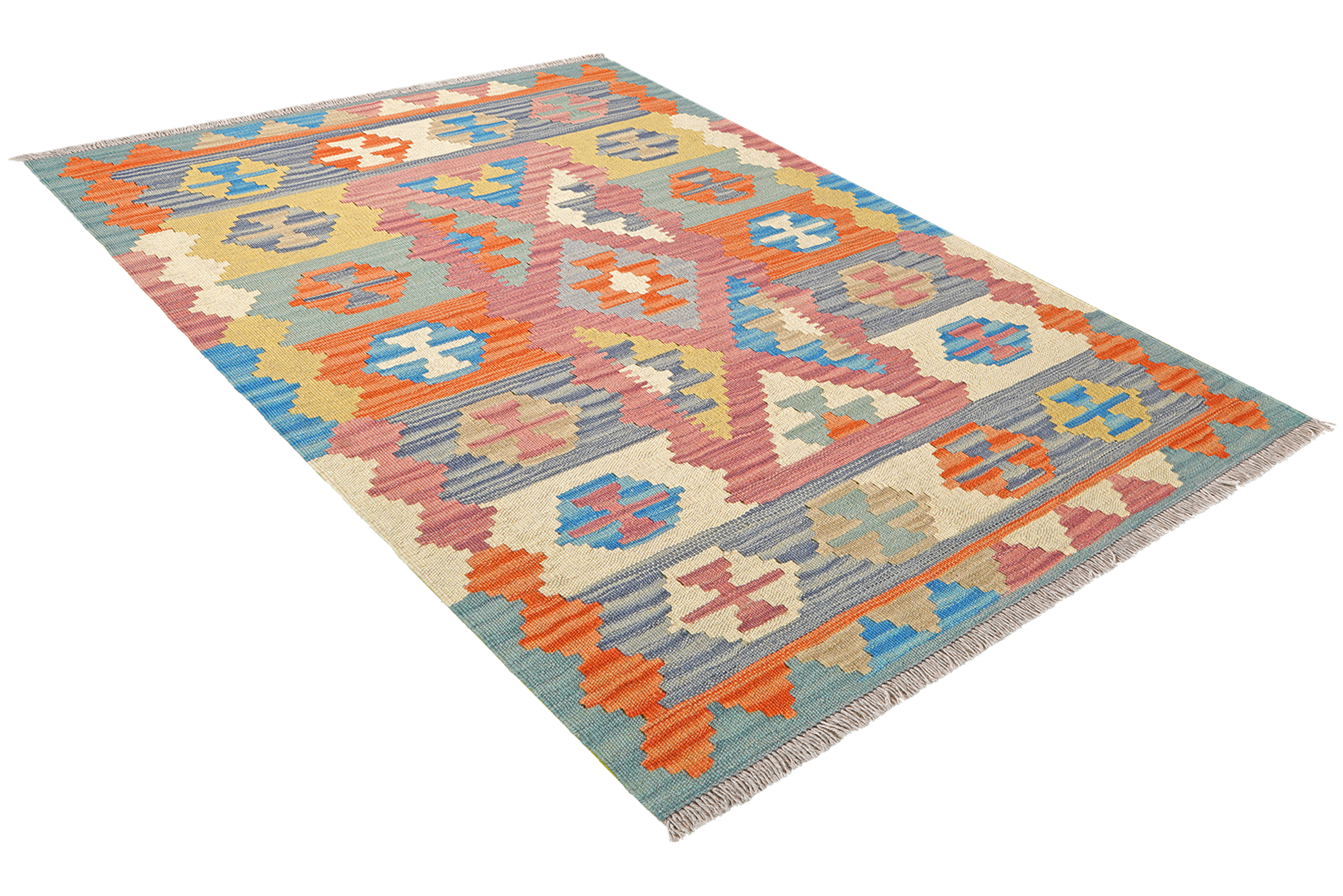 Kelim Gashgai Rug Wool Pink