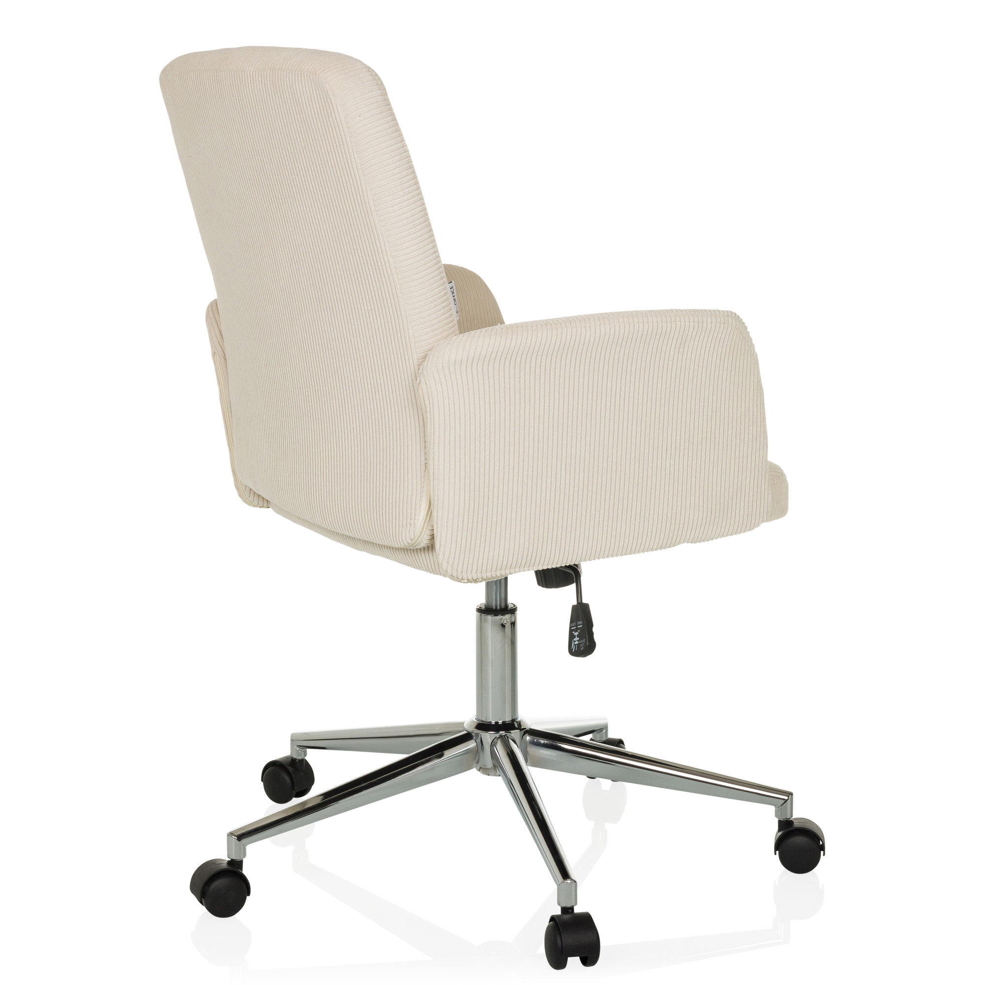 SOLAO CORD Bürostuhl Drehbar mit Rollen Cord-Optik Beige