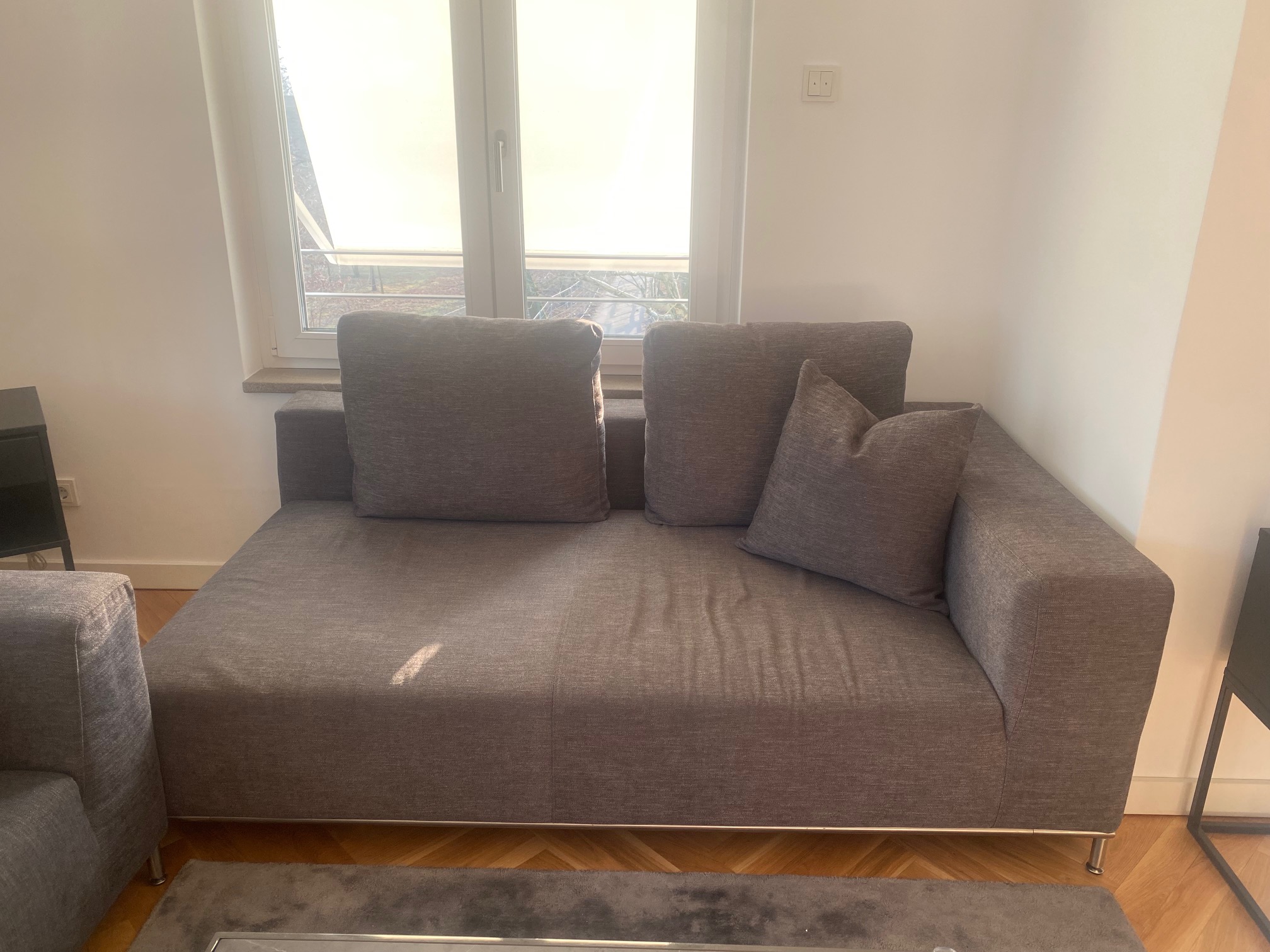 Granada Ecksofa Baumwolle Grau