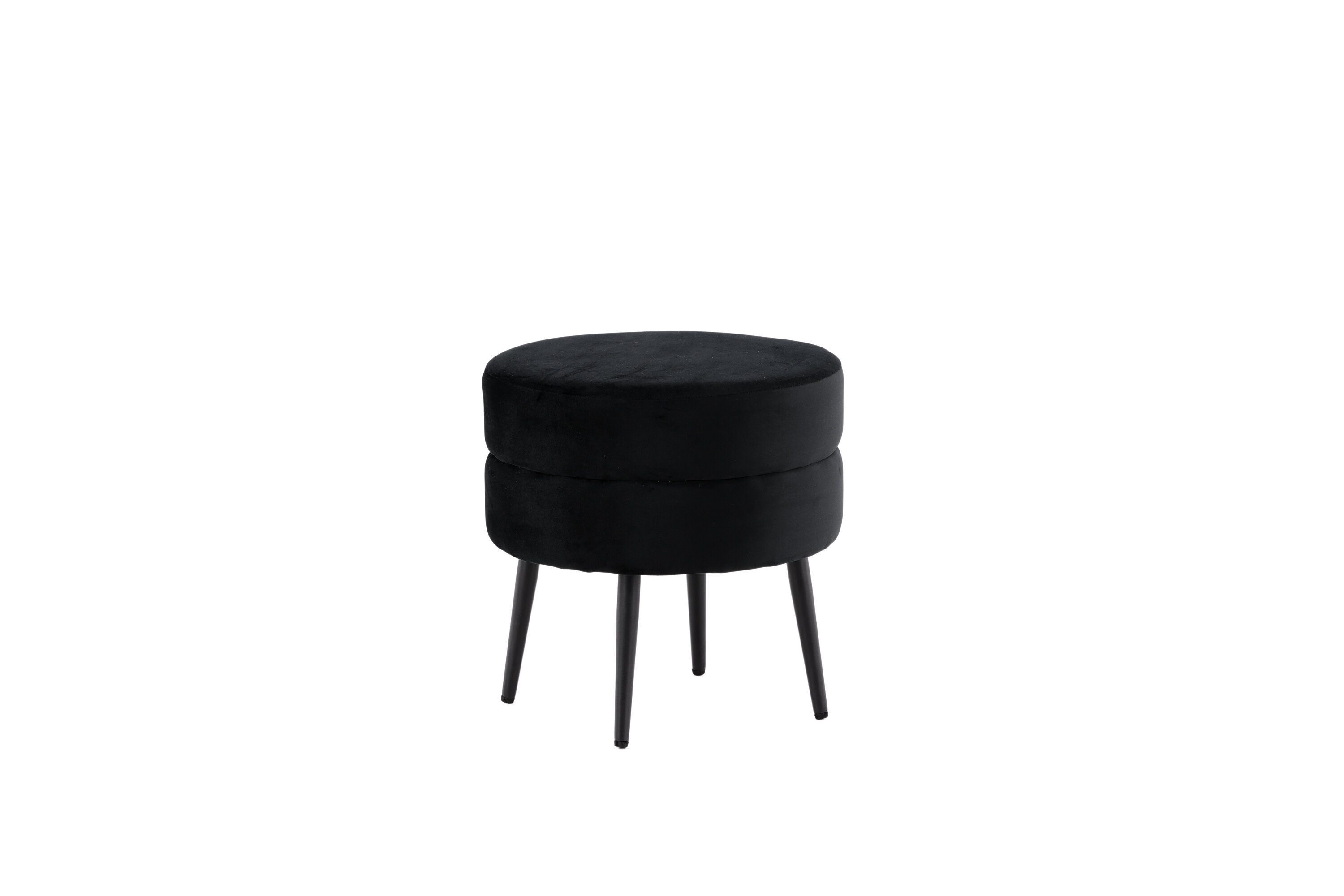 Pot Pouf Samt Schwarz Ø40cm