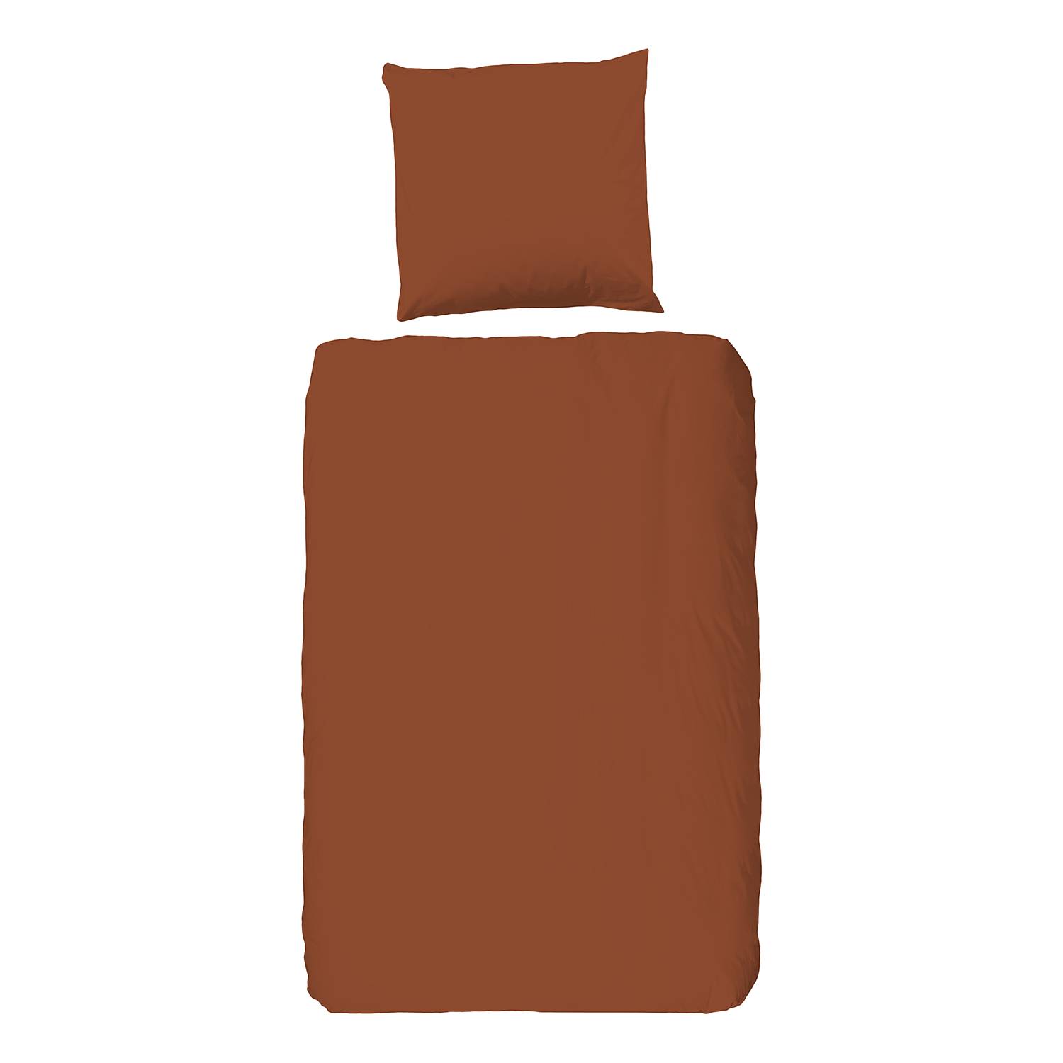 Bettwäsche 0270 Baumwolle Terracotta 135 x 200 + Kissen