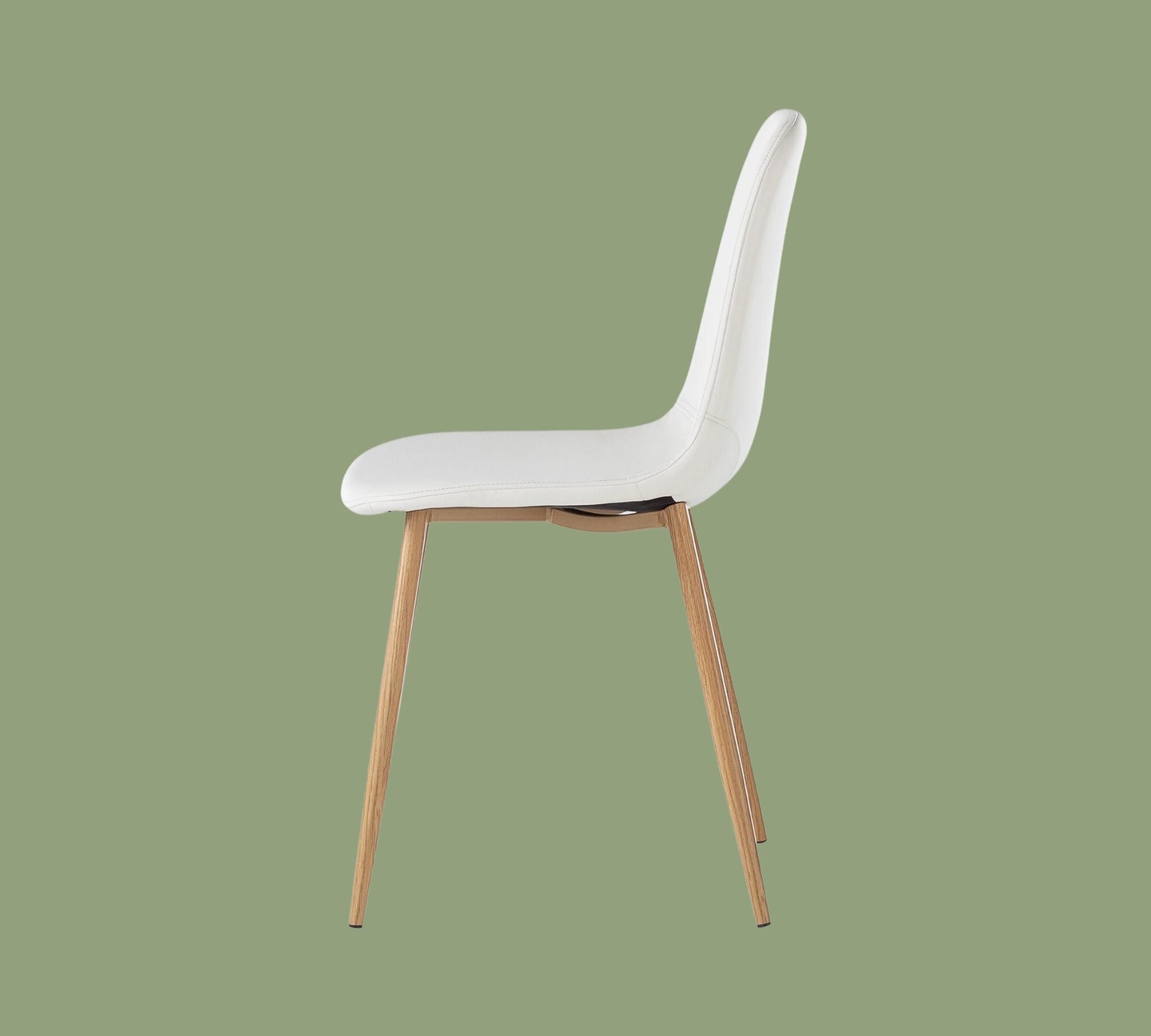 Upholstered chair Iskmo faux leather white set of 2