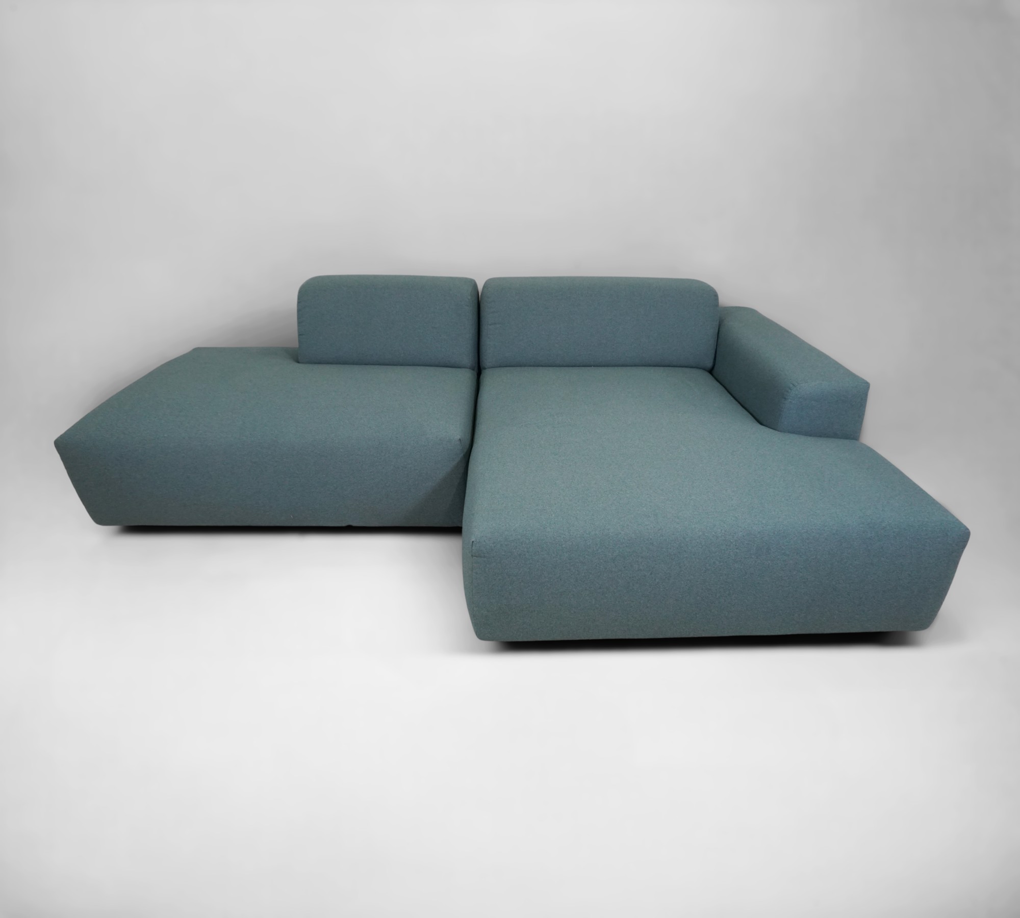 Pyllow Ecksofa Récamiere Rechts Feingewebe Taubenblau