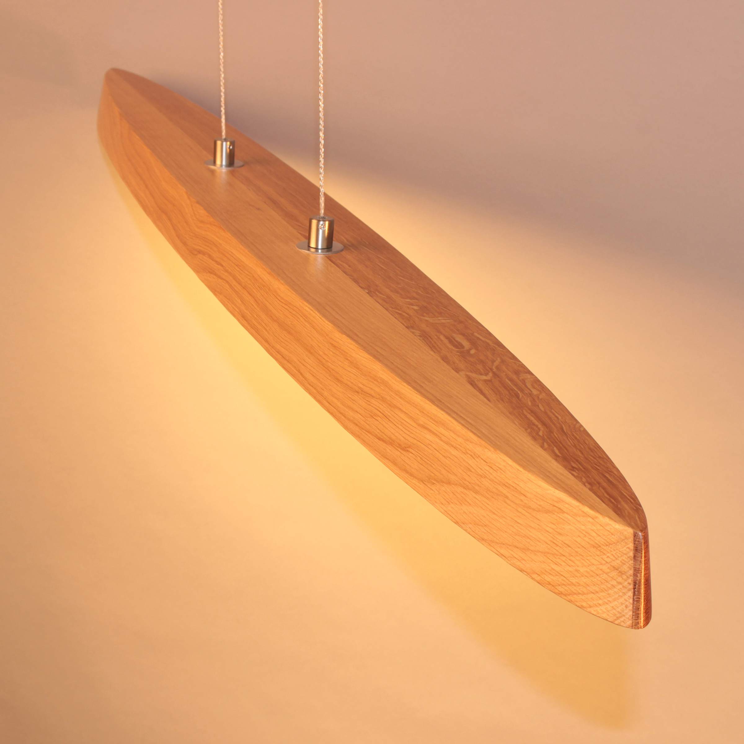 5-Flammig Wood Ship LED-Pendelleuchte Eisen Eiche Massiv 