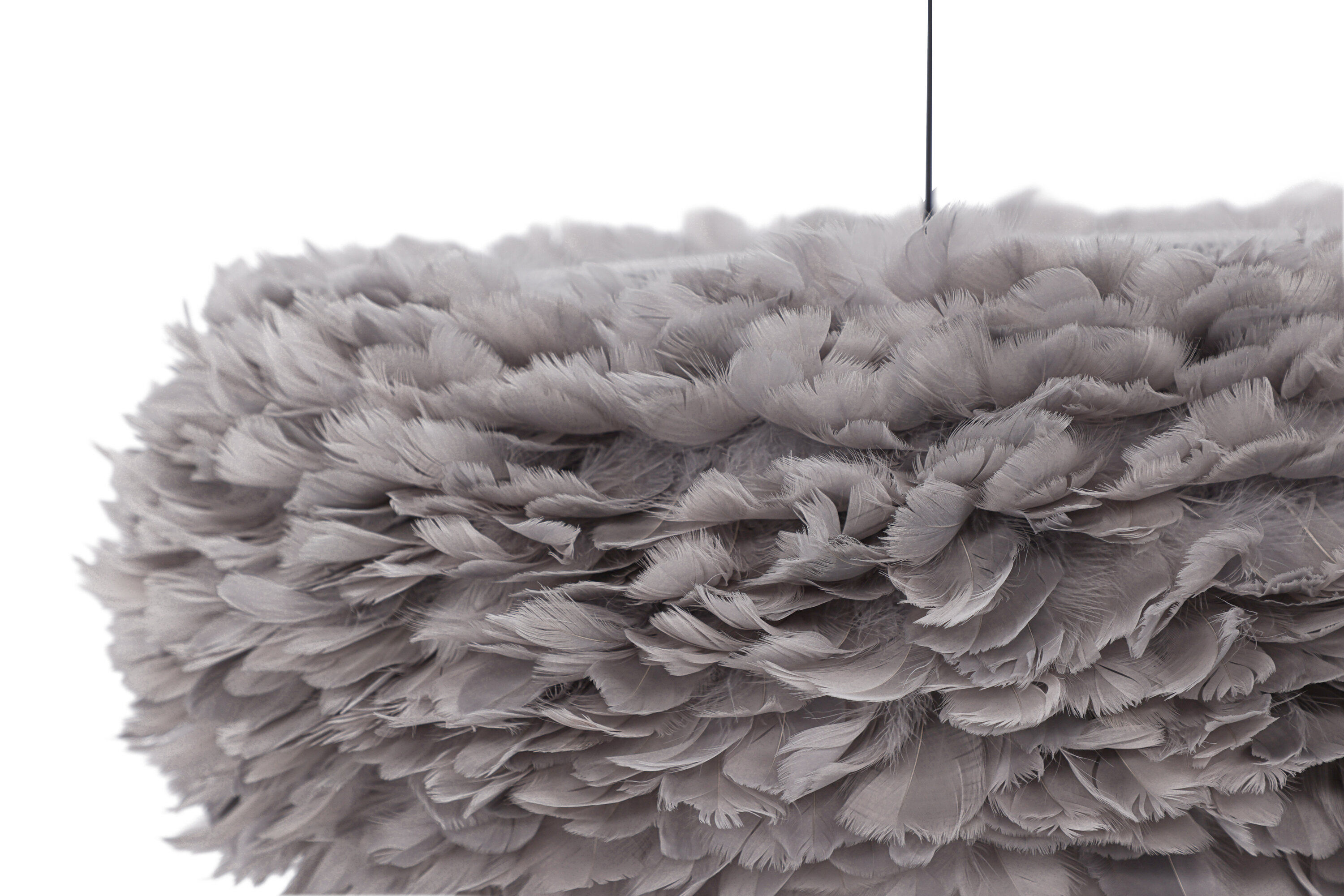 Nicola  Pendant Light  Artificial Feather  Black/Grey  X-Large