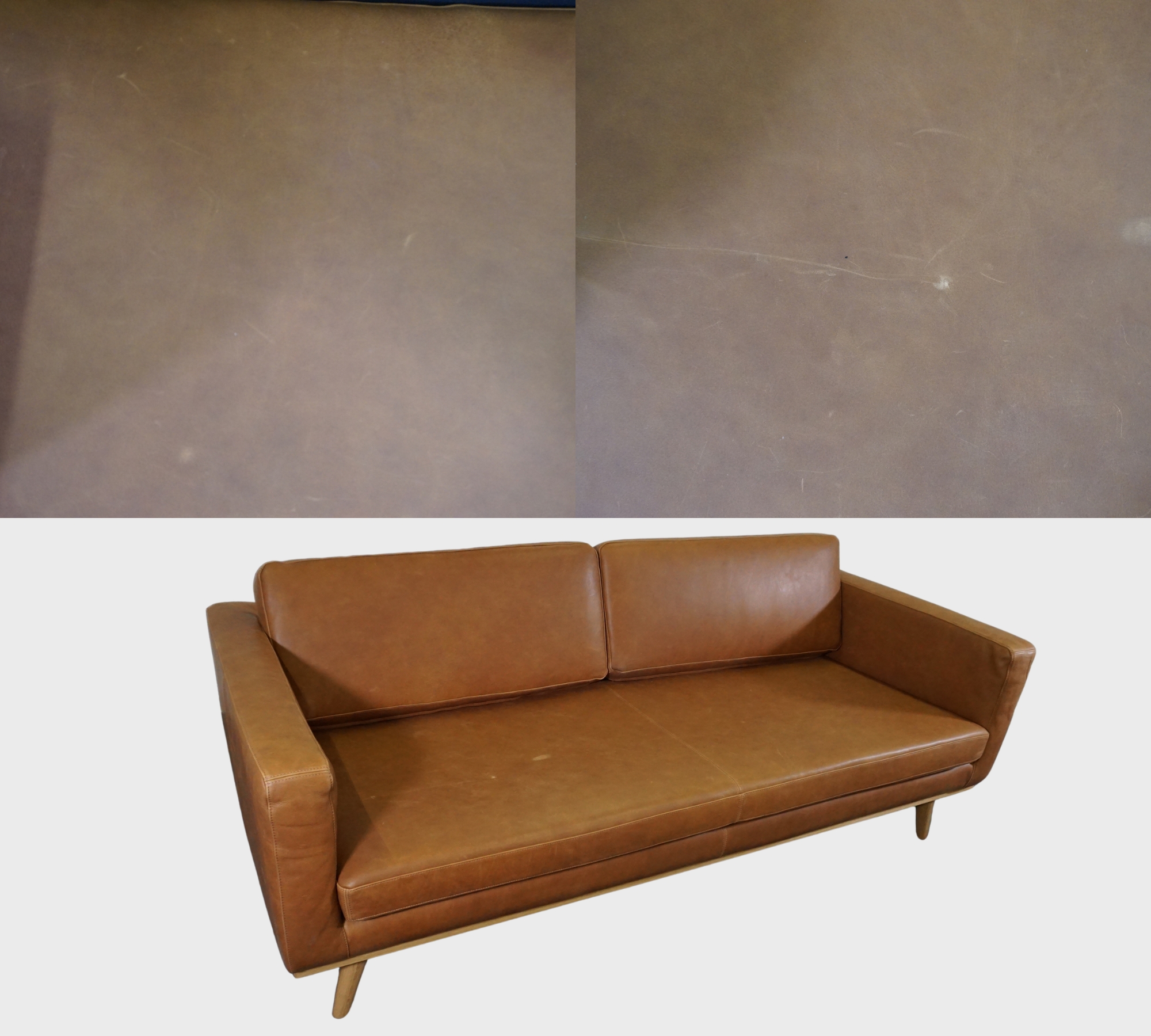 Johan 3-Sitzer Sofa Leder Cognac