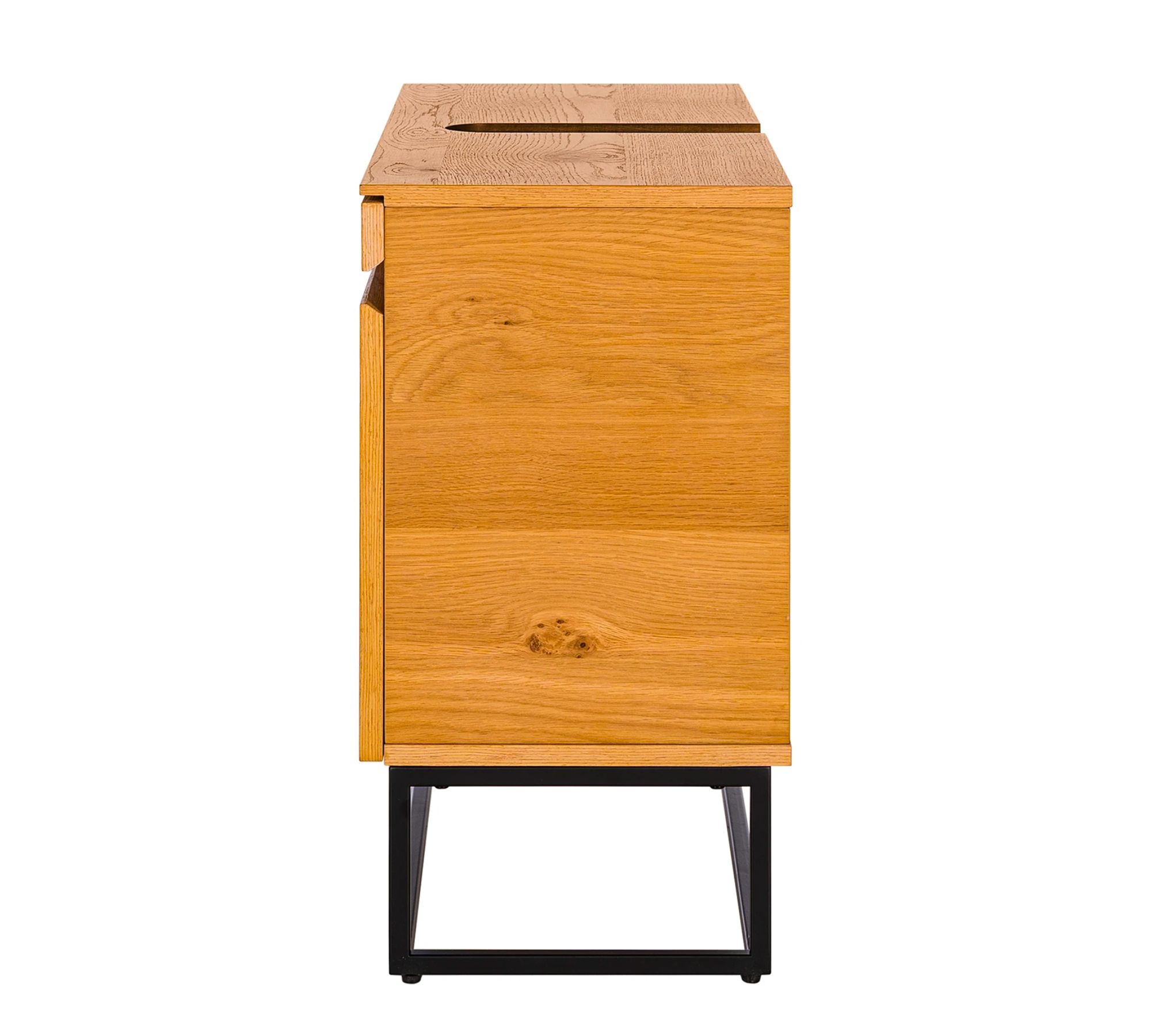 Waschbeckenunterschrank Stahl Holz Eiche
