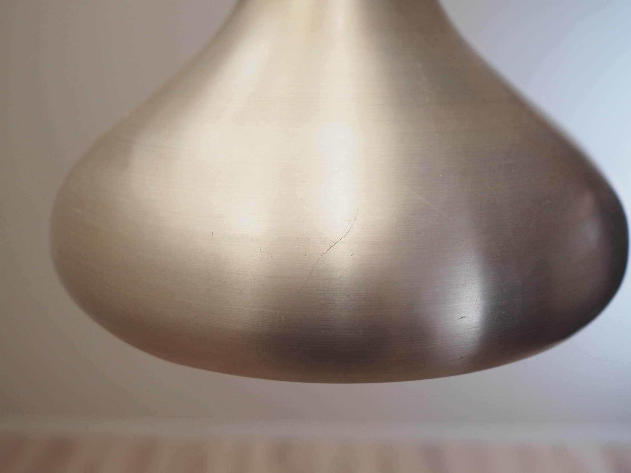 Lampada a sospensione metallo grigio anni '70
