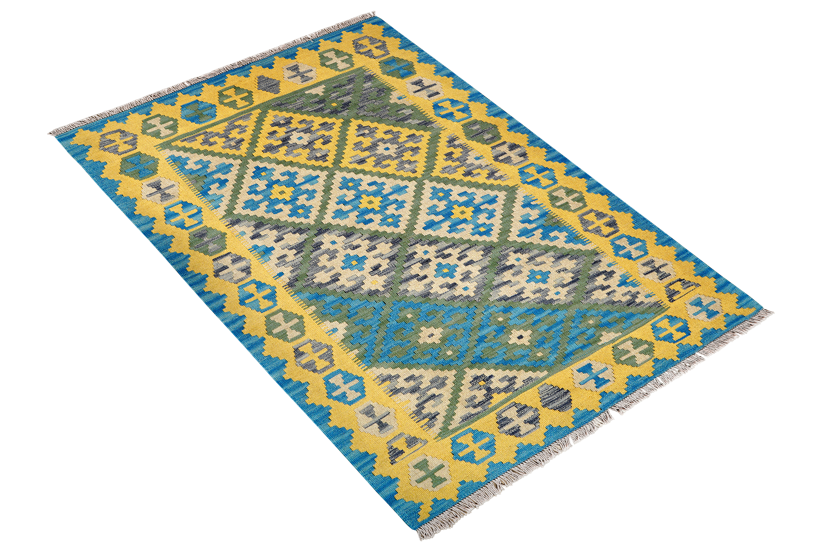 Kilim Gashgai Teppich Gelb