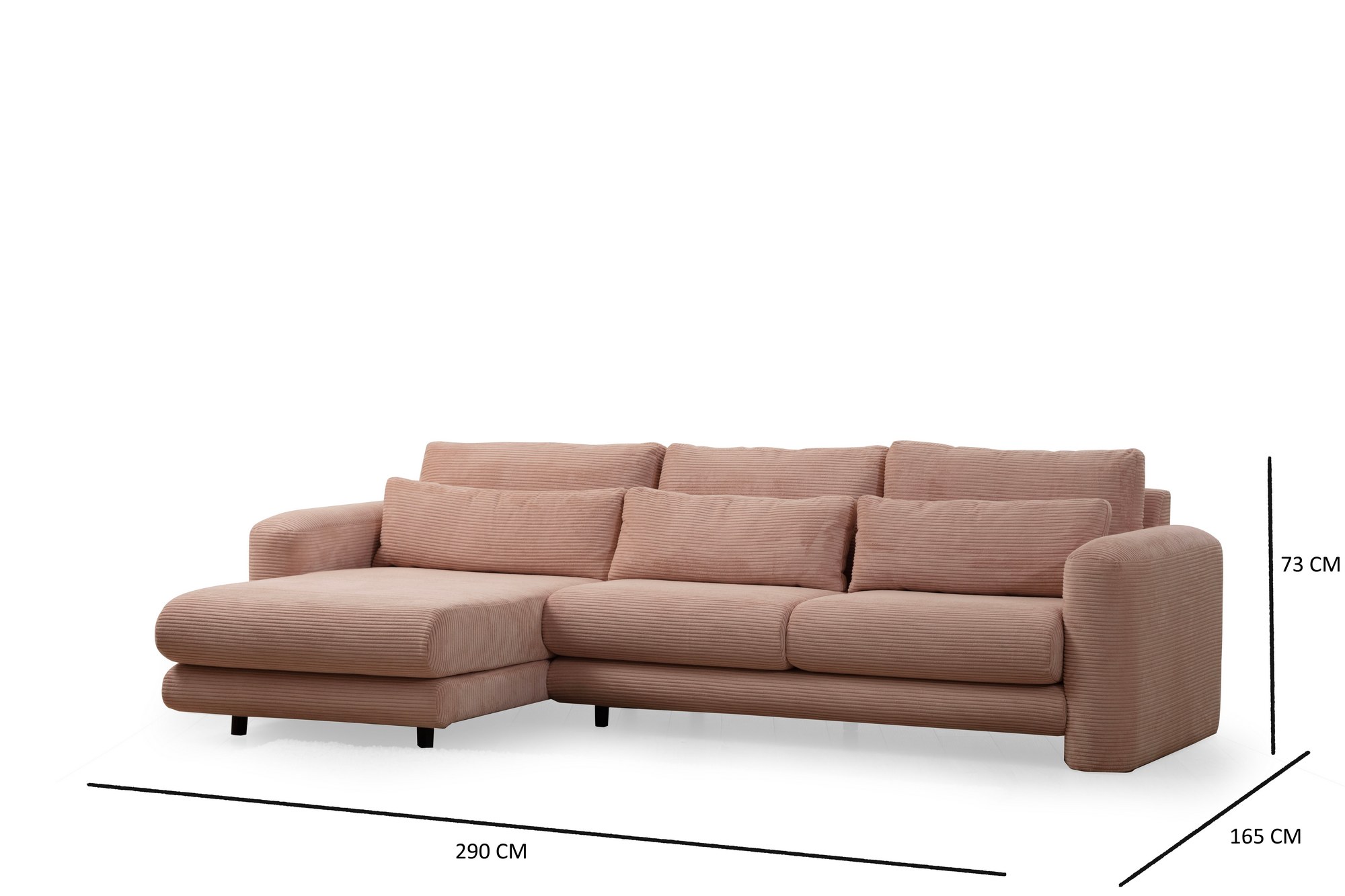 Lily Ecksofa Links Rosa