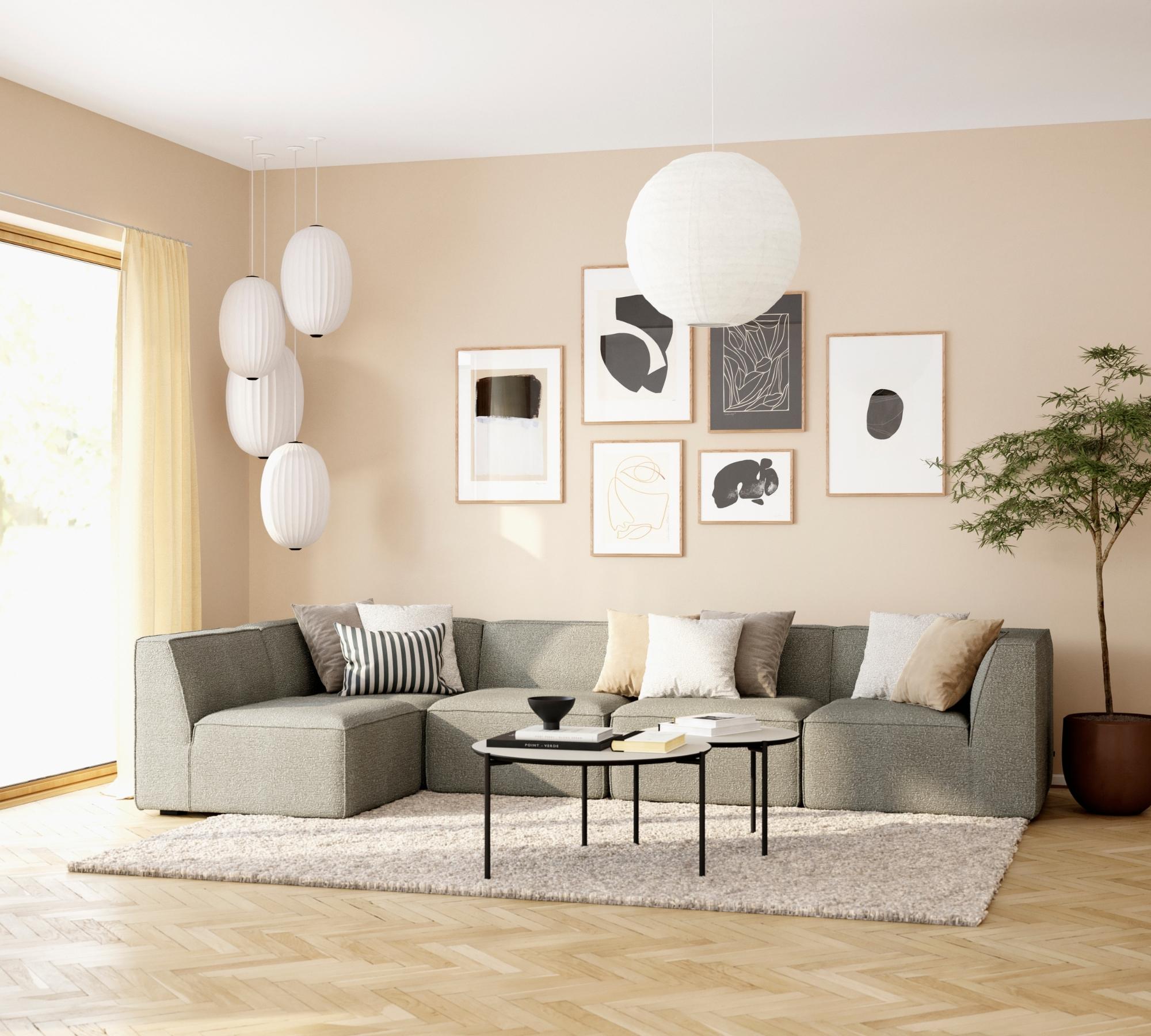 Dane 1-Sitzer Eckmodul Rechts Maya Warm Grey