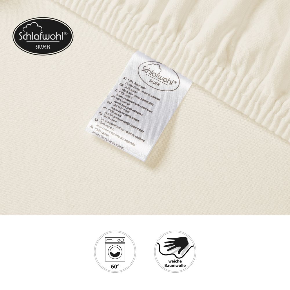 Spannleintuch für Boxspringbett aus Baumwolle Ecru