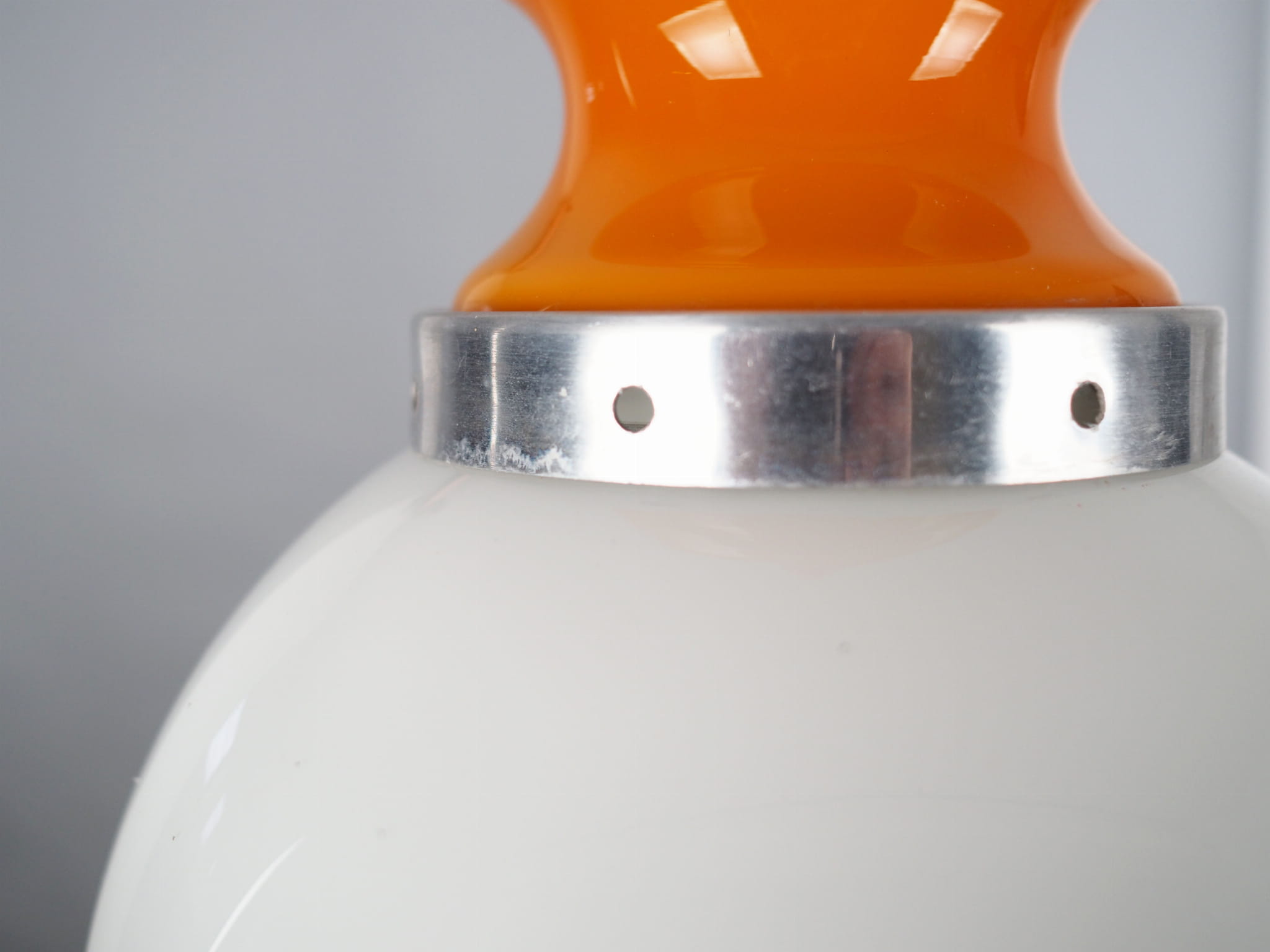 Pendelleuchte Glas Metall 1970er Jahre