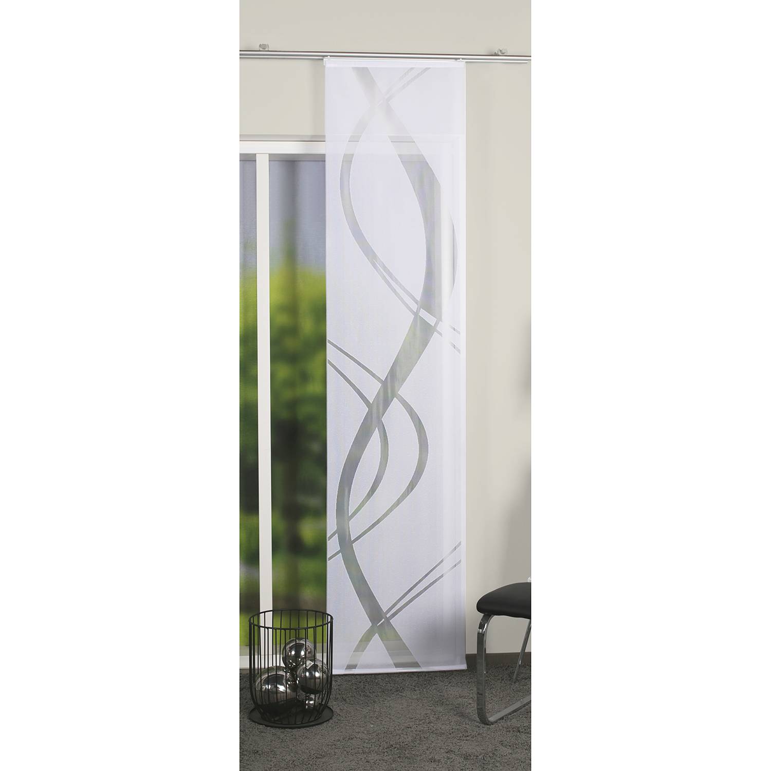 Schiebevorhang Tibaso II Polyester Weiß 57 x 145 cm 